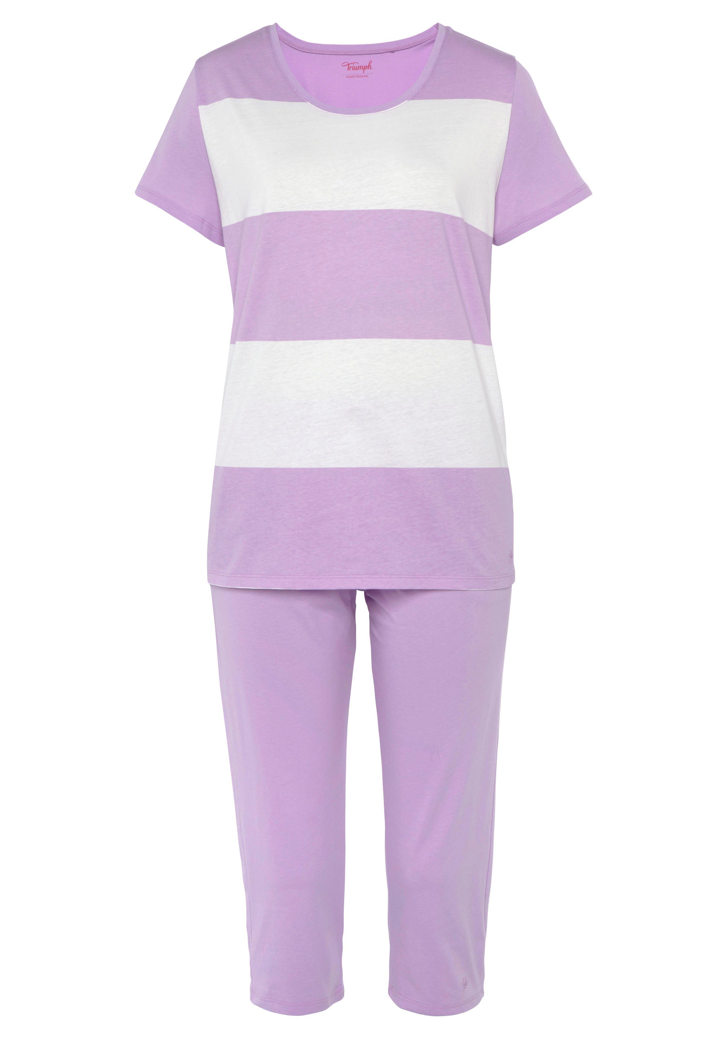 Triumph Schlafanzug (Set, 2 Capri-Pyjama reiner aus tlg) Baumwolle