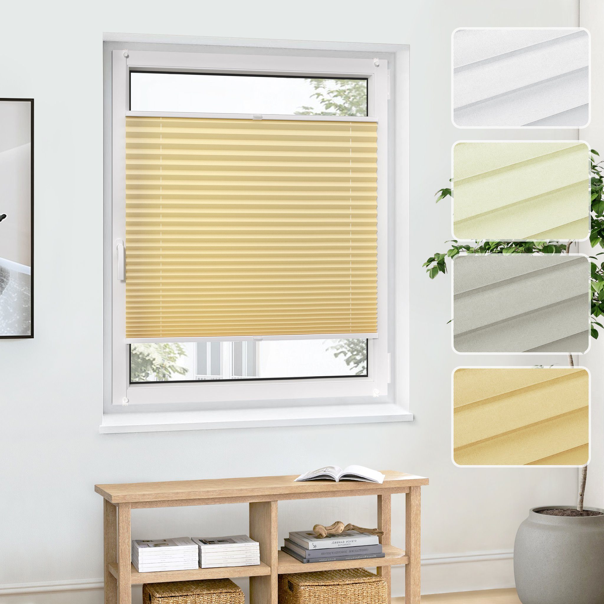 jalousiescout Plissee Pure Plissee Premium, halbtransparent, günstig online kaufen