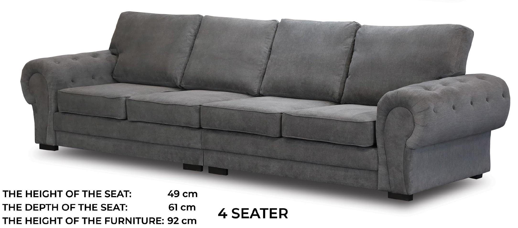 Polstermöbel Viersitzer Made JVmoebel in Europe Sofa Moderner Neu, schwarz Couch
