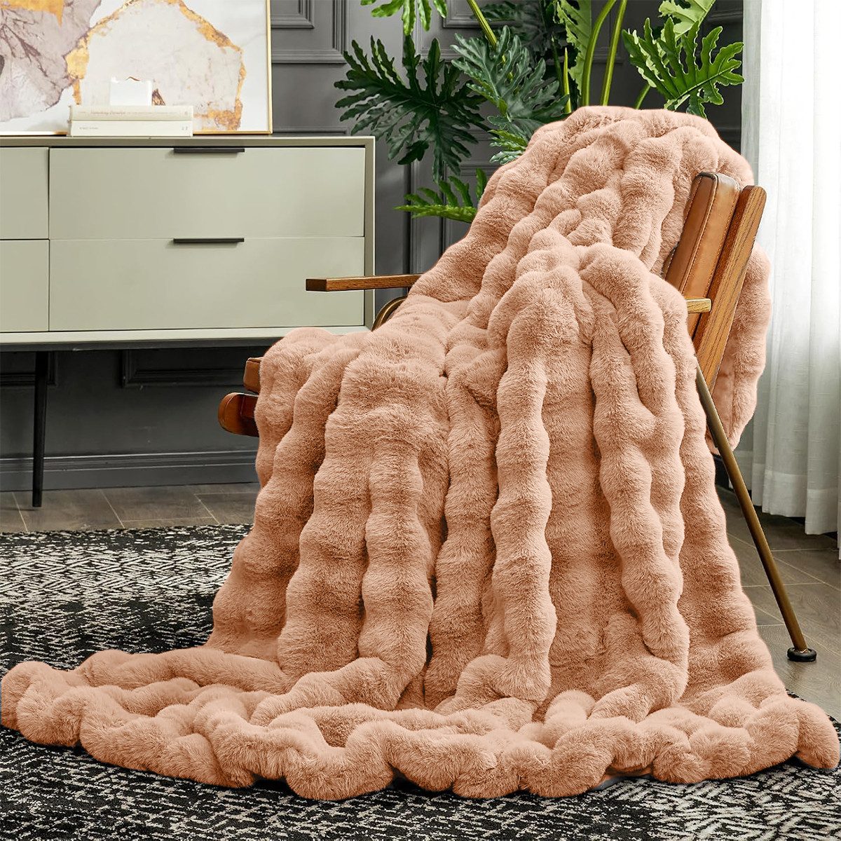 Wohndecke Wohndecke Kuscheldecke Kaninchen Plüsch Decke130*160cm, günstig online kaufen