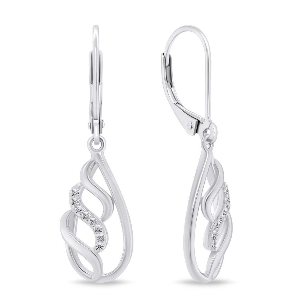 Brilio Silver Ohrring-Set Schillernde Silberohrringe mit Zirkonen EA737W
