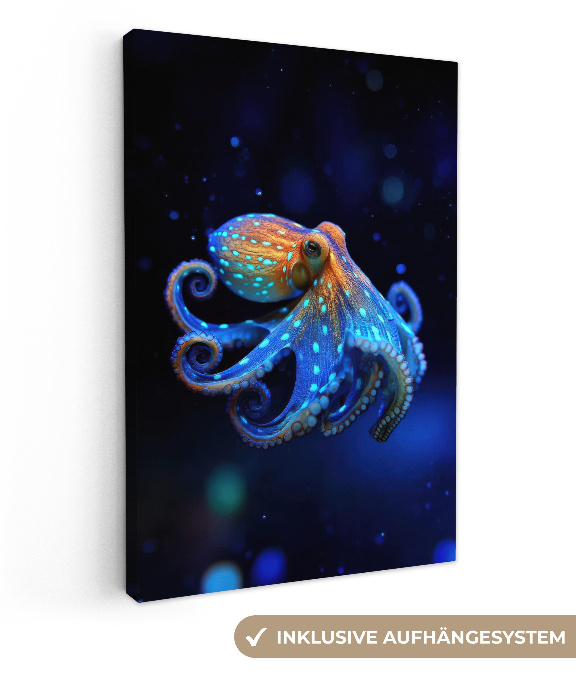 OneMillionCanvasses® Leinwandbild Oktopus - Punkte - günstig online kaufen