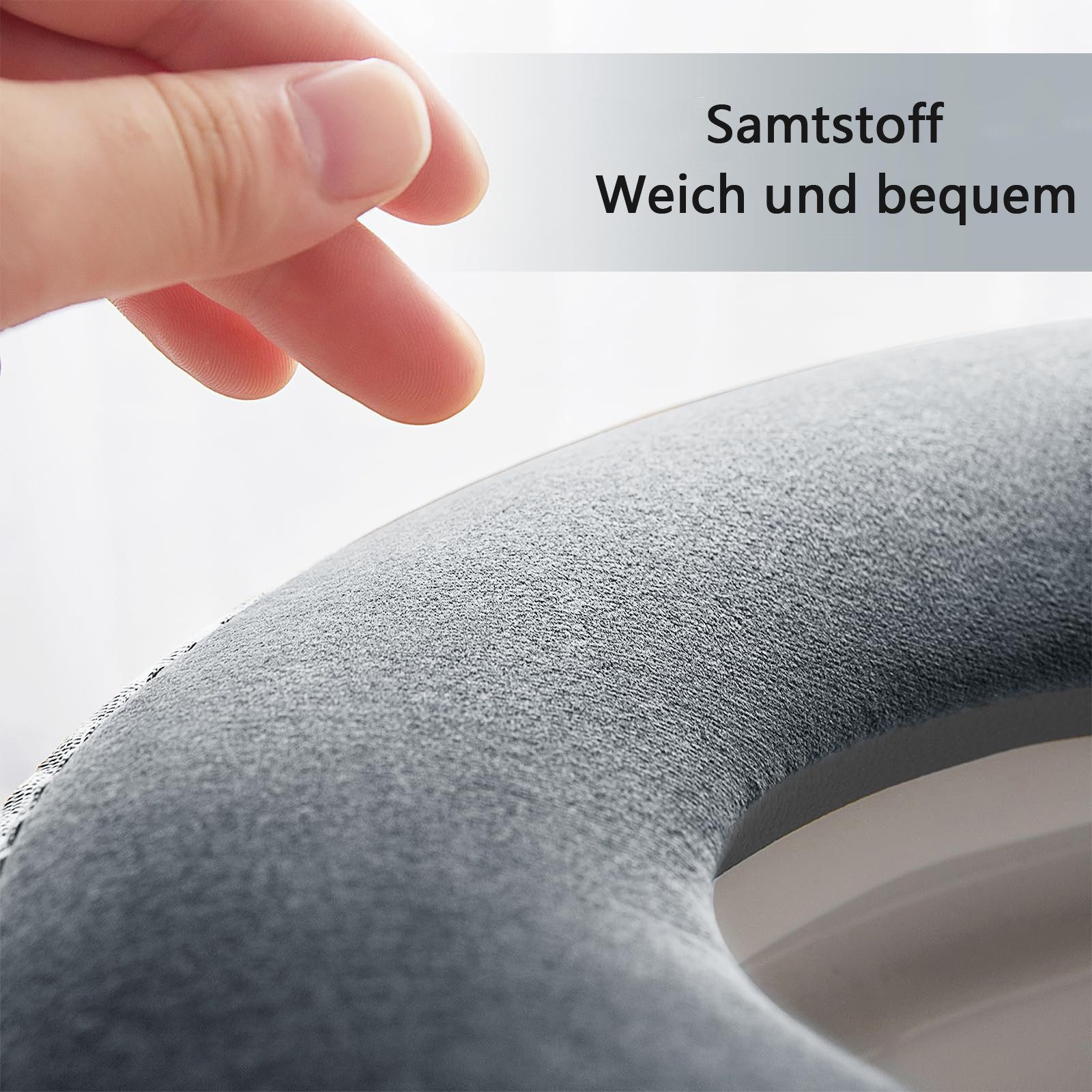 Coonoor WC-Deckelbezug weiche WC-Sitzbezüge mit Griff, Toilettendeckelbezug, Kissen, weich, dicker, waschbar, passend für alle ovalen WC-Sitze – Bild 3 von 5