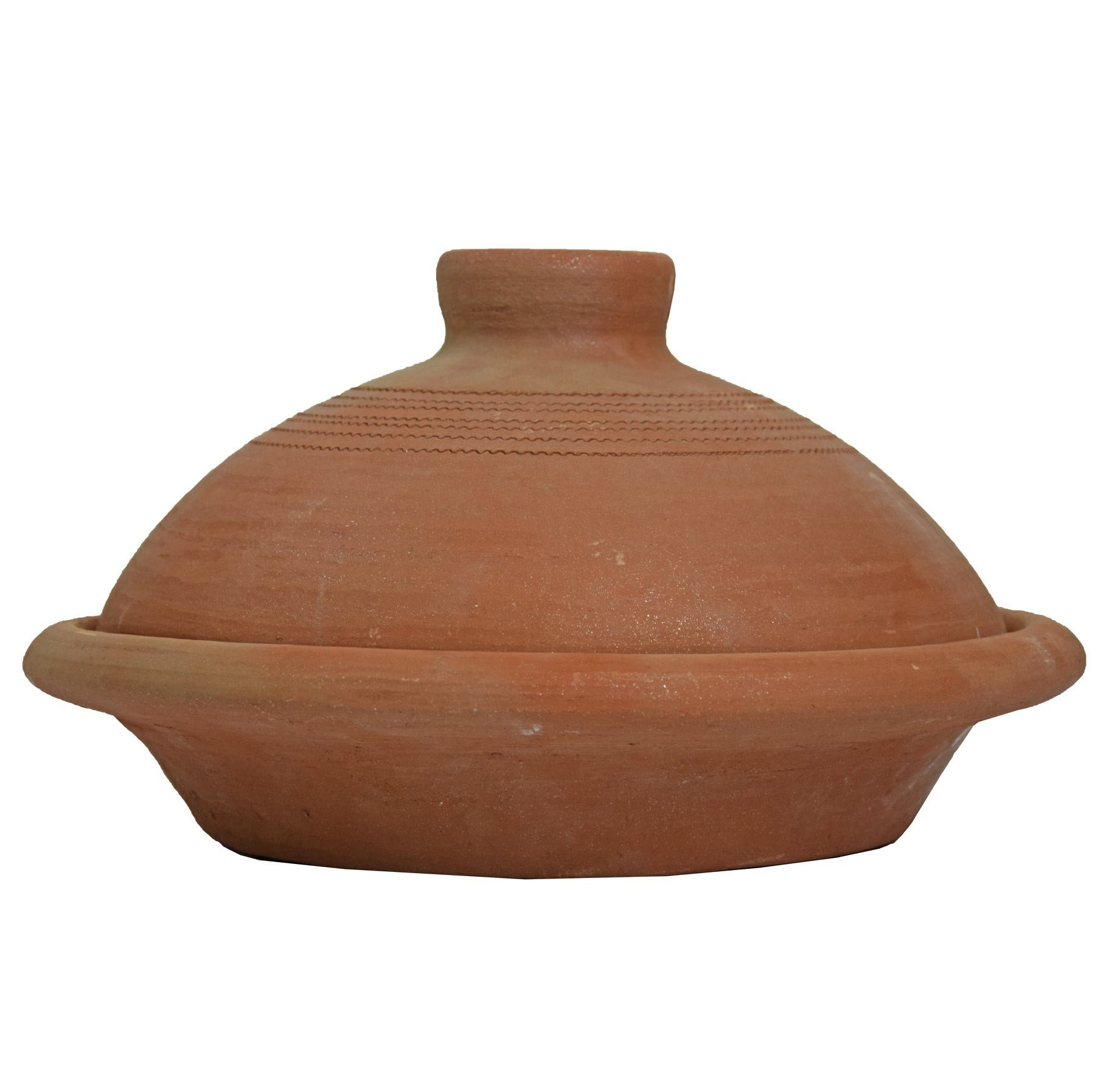 SIMANDRA Schmortopf Tajine I Tontopf zum Garen I unlasierter Schmortopf I ø 24 cm l, Ton