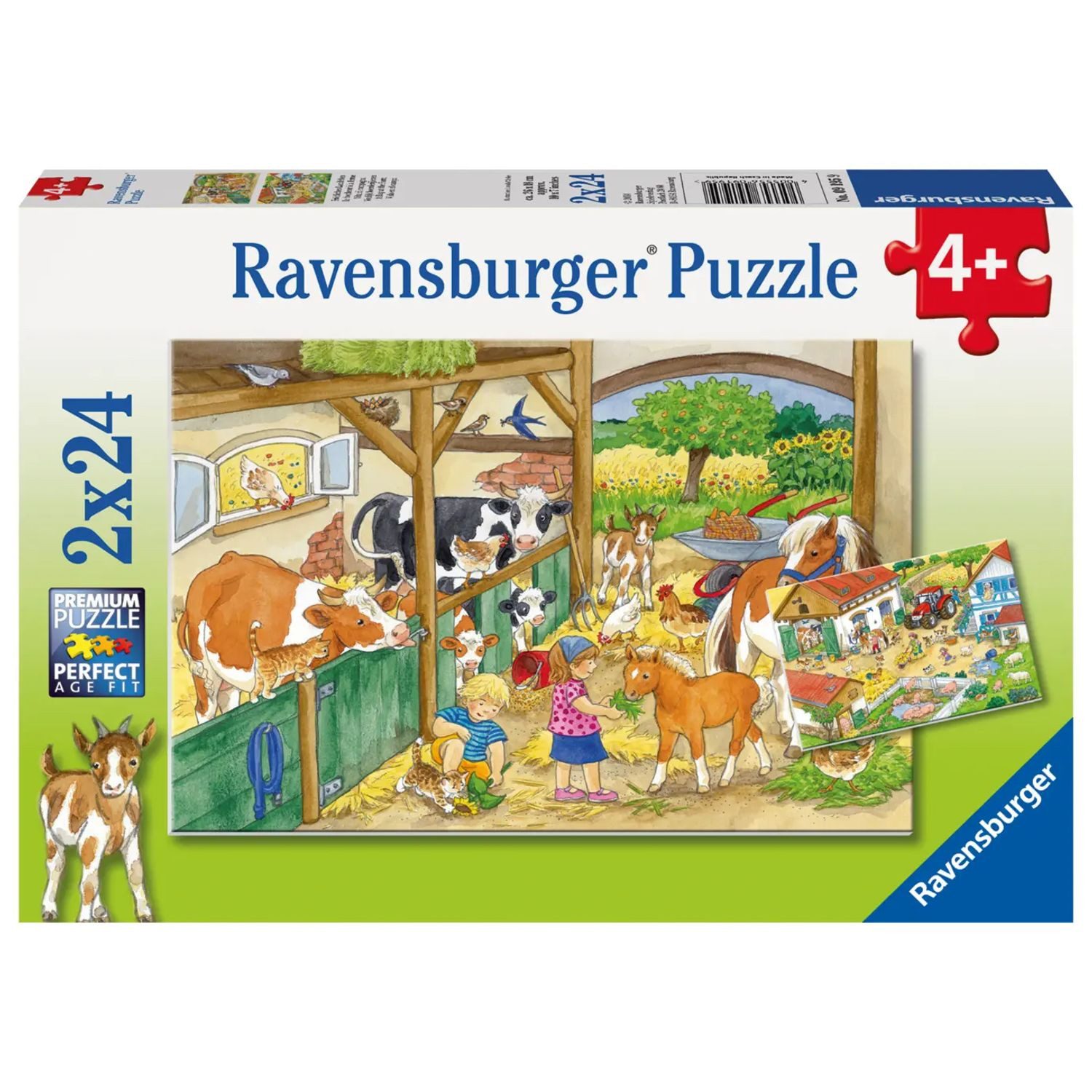 Ravensburger Puzzle Kinderpuzzle 2x24 Teile - Fröhliches Landleben, 24 Puzzleteile