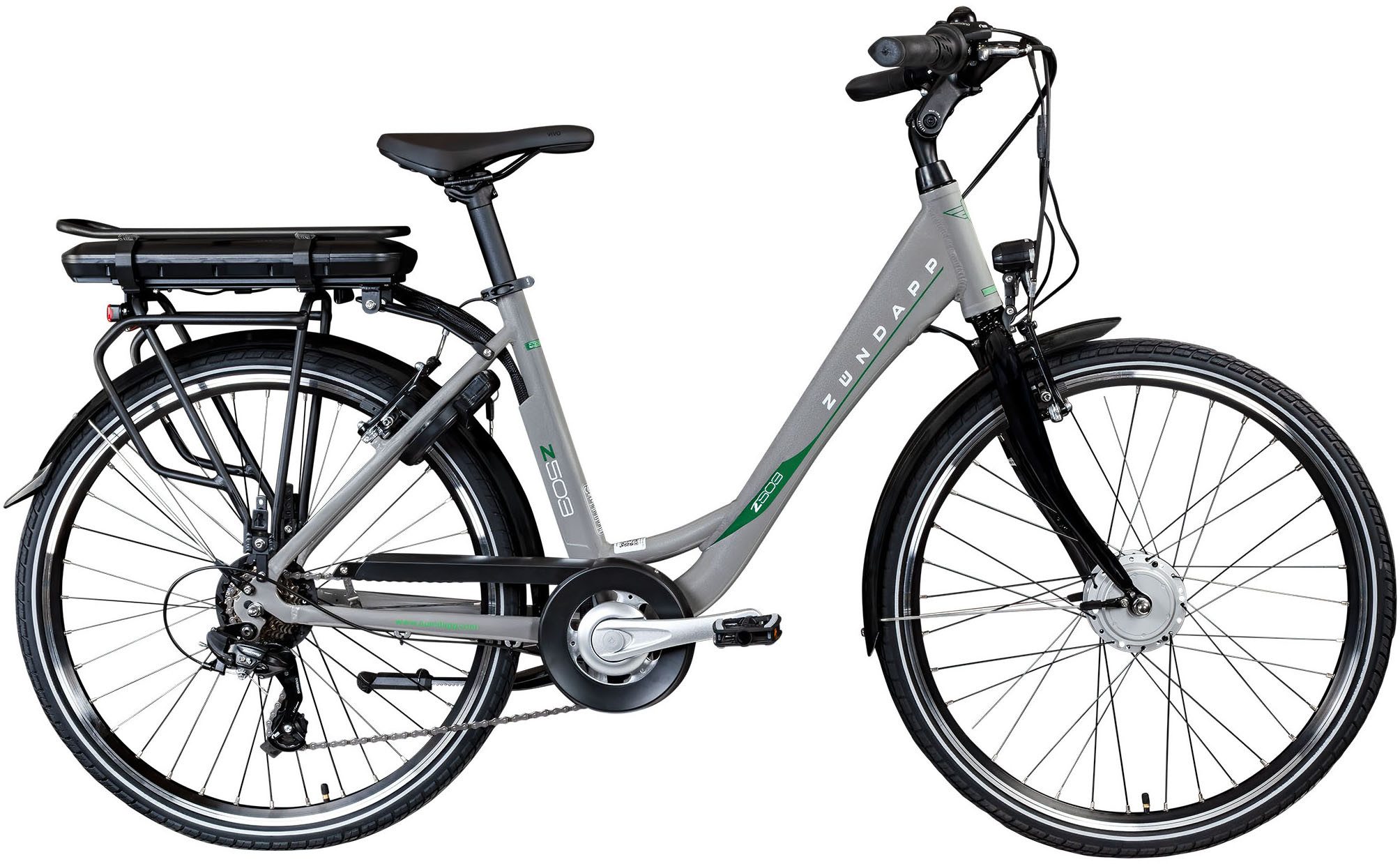 Zündapp E-Bike Cityrad Z503, 7 Gang Shimano Tourney Schaltwerk, Kettenschaltung, Frontmotor, 536 Wh