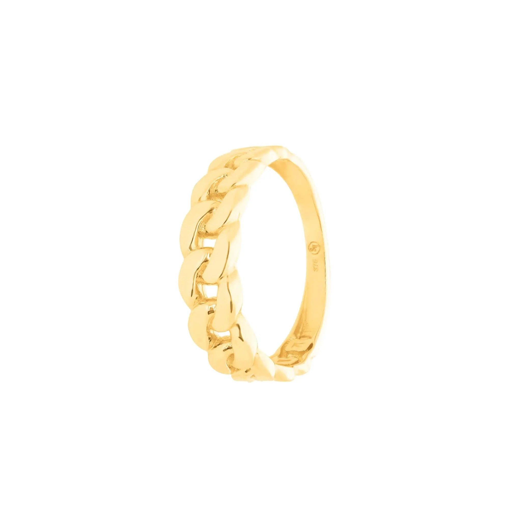 Suzan Gold Goldring 375er Gold Ring – Figaro-Bandring, elegantes Geschenk, Gelbgold 375