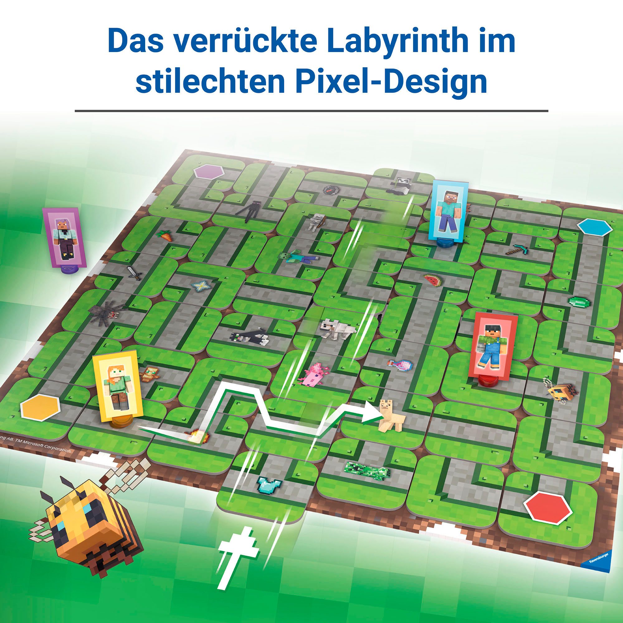 Ravensburger Spiel Minecraft Labyrinth, Gesellschaftsspiel, Made in Europe