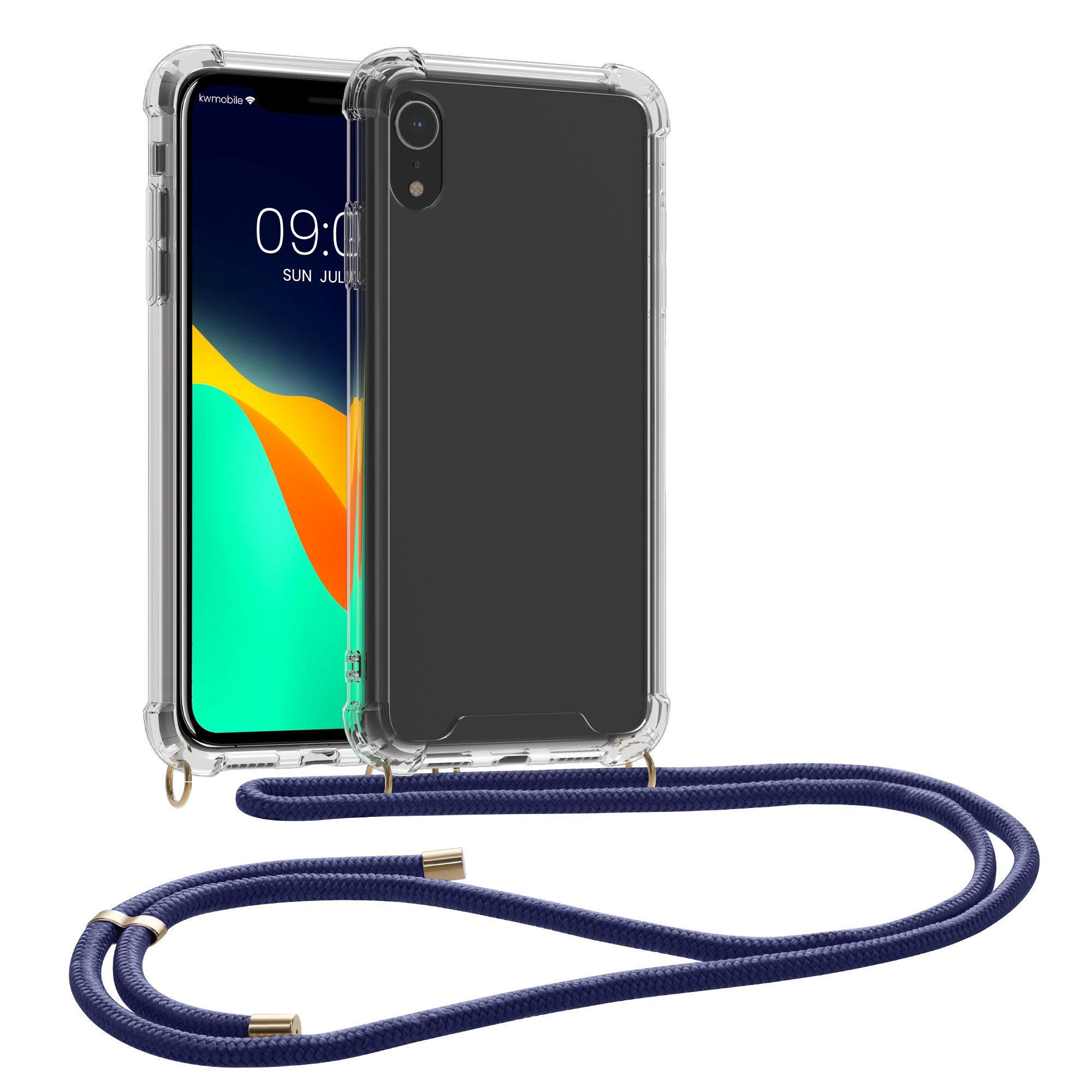 kwmobile Etui Necklace Case für Apple iPhone XR, Hülle Silikon mit Handykette - Band Handyhülle