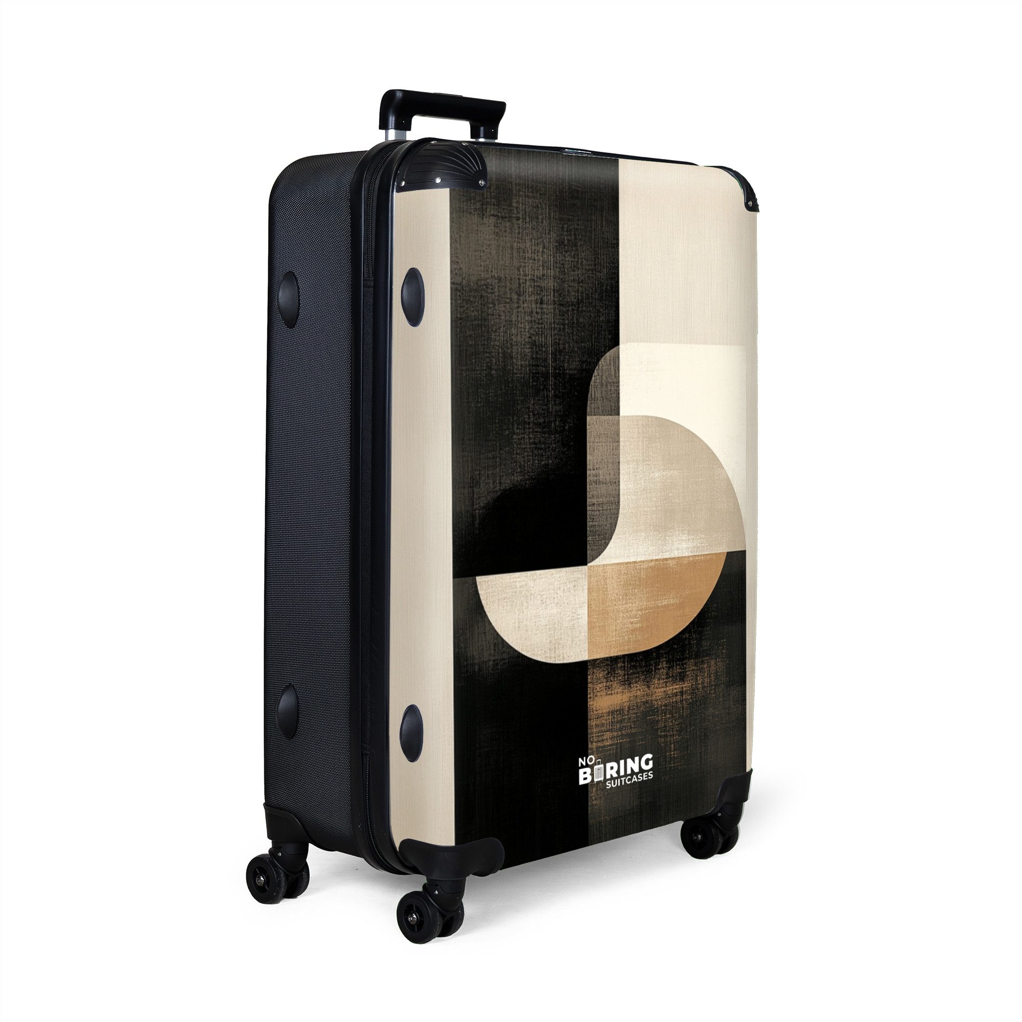 NoBoringSuitcases.com© Hartschalen-Trolley Abstrakte Formen in Schwarz günstig online kaufen
