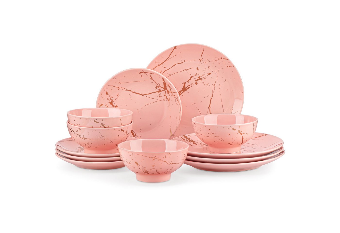 vancasso Geschirr-Set SWEET, Tafelservice für 4/6, Porzellan (12-tlg), 4 Personen, Porzellan