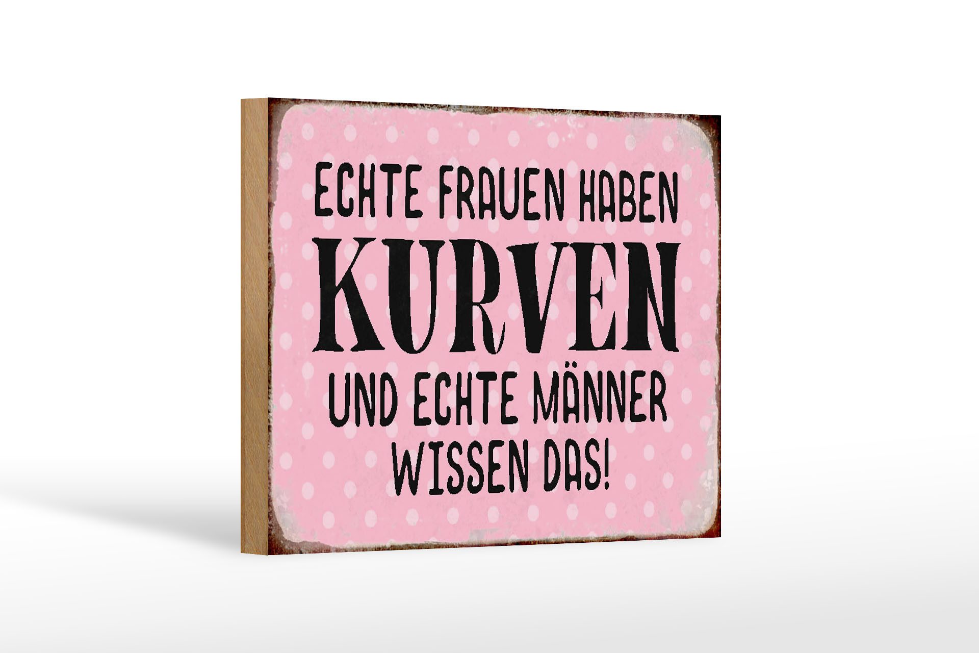 Femer GmbH Wanddekoobjekt Spruch 18x12 cm echte Frauen haben Kurven