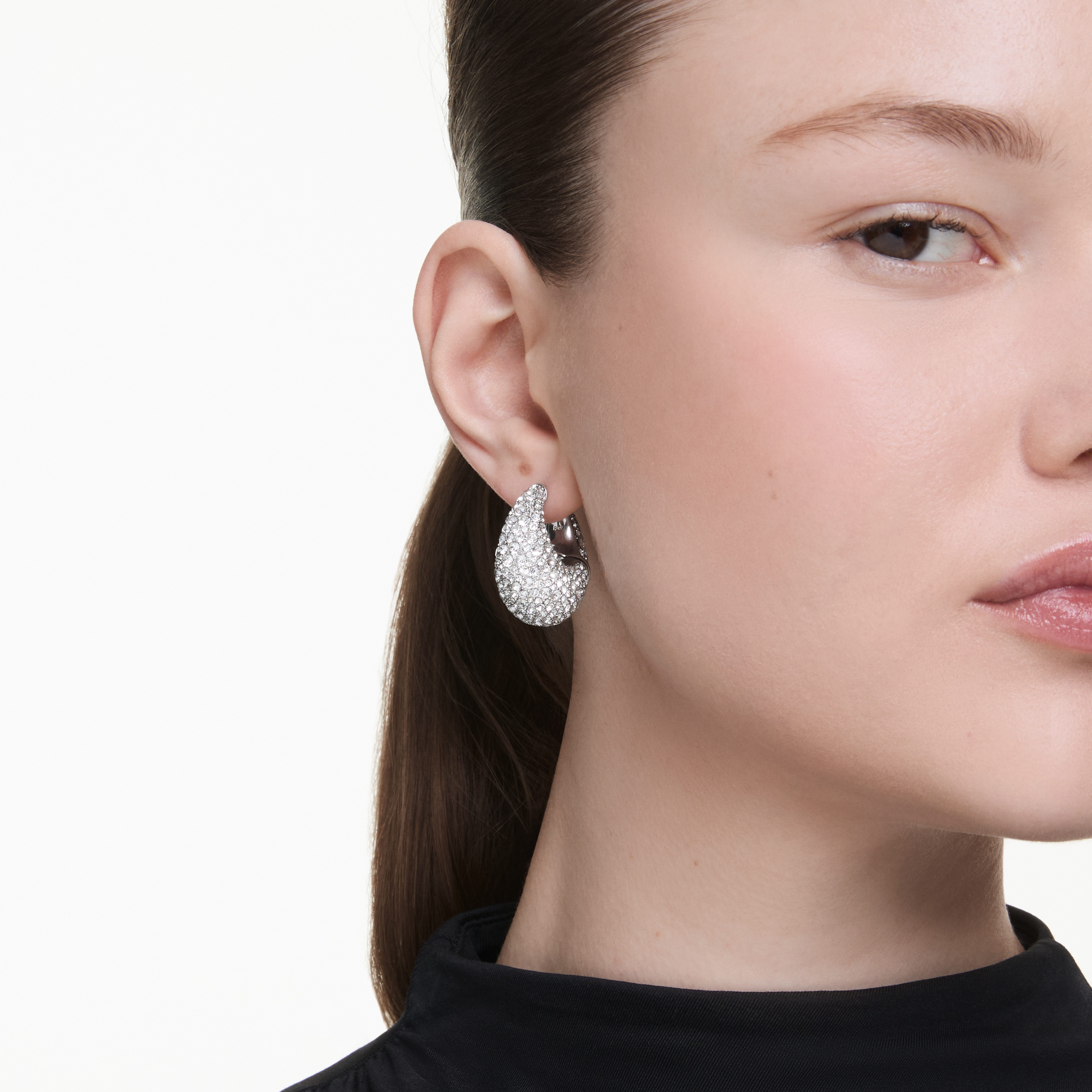 Swarovski Paar Creolen Schmuck Geschenk Sublima Ohrringe, mit Swarovski® Kristall, Swarovski® Zirkonia (synth)