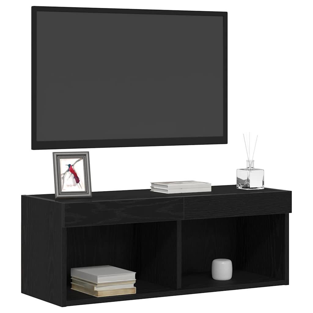 vidaXL TV-Schrank TV-Schrankset 80 x 30 x 30 cm Schwarz Eichen-Optik (1-St)