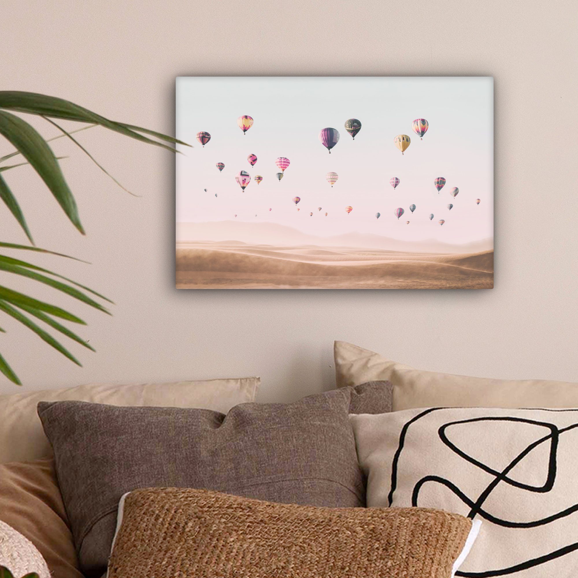 OneMillionCanvasses® Leinwandbild Heißluftballon - Wüste - günstig online kaufen