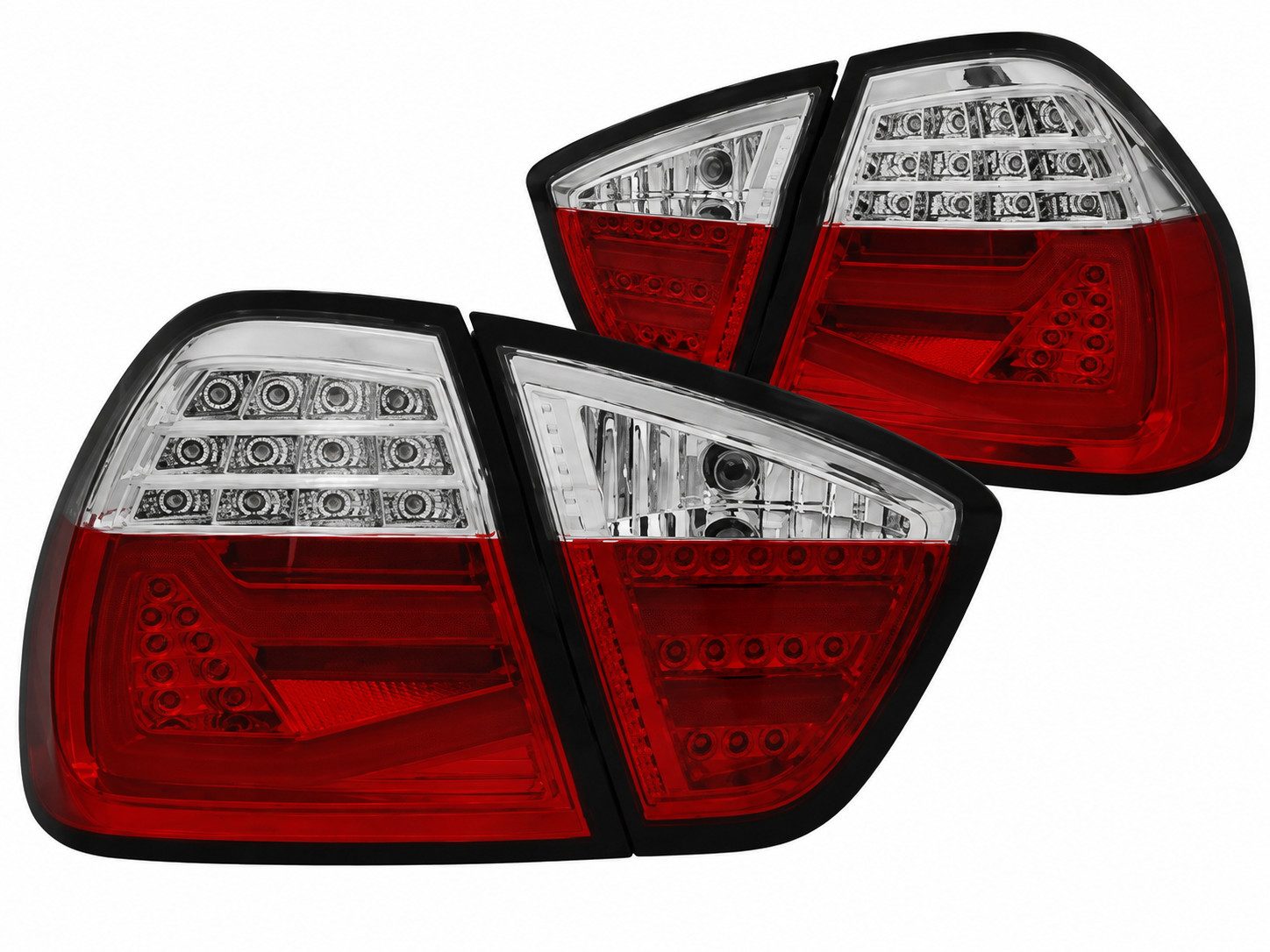 LLCTOOLS KFZ-Ersatzleuchte LED Rückleuchten Passend für BMW E90 05–08 Sedan Rot Smoke
