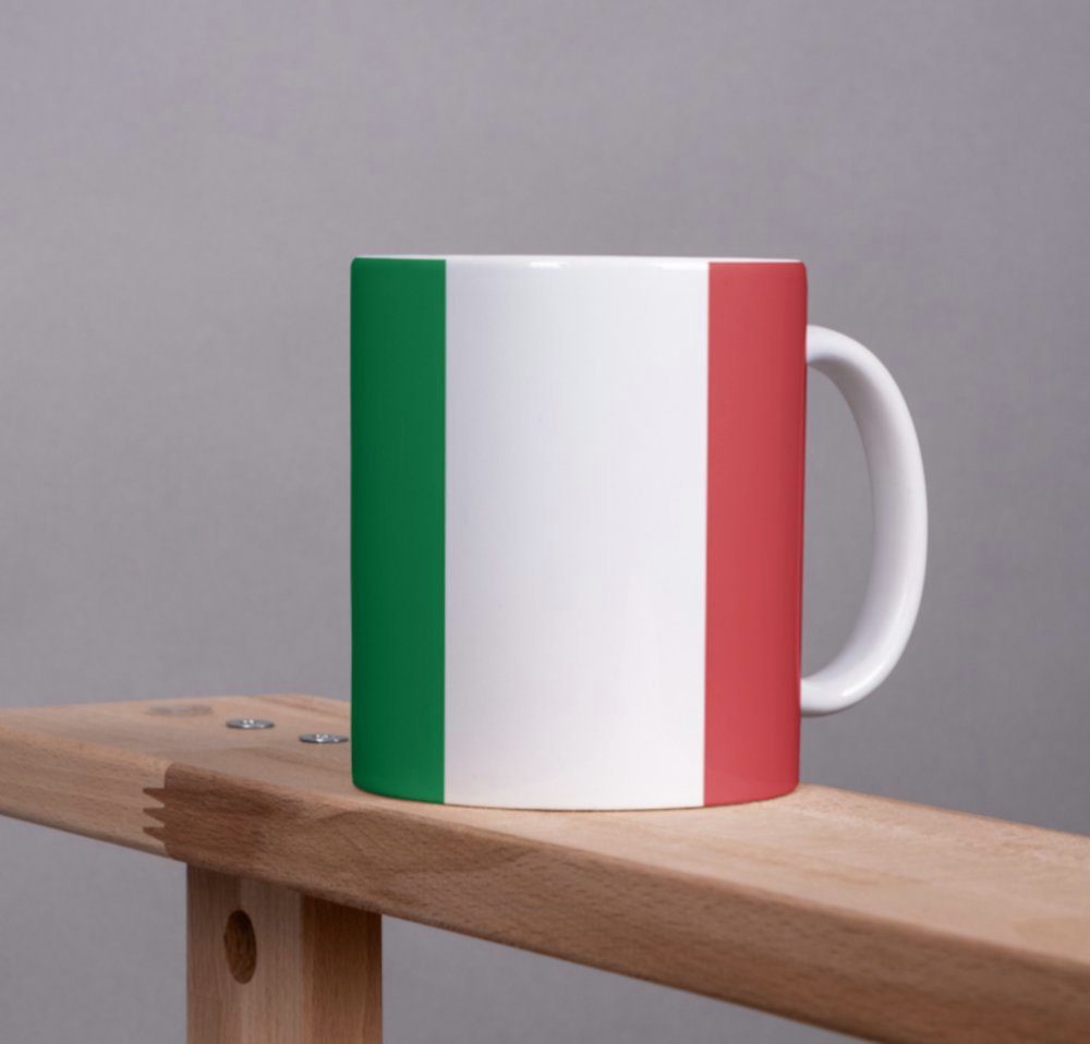 Tinisu Tasse Kaffeetasse Italien Pot Flagge Kaffee Tasse Becher IT Coffeecup