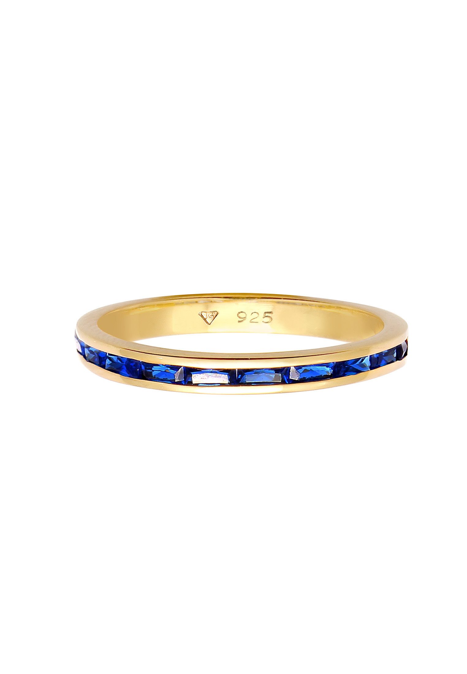 Elli Fingerring Memoire Rechteck Saphir Blau günstig online kaufen