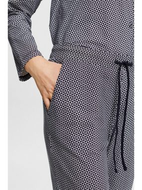 Esprit Schlafhose Jersey-Hose mit Print und Spitze