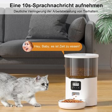 DOPWii Futterspender Futterautomat,Futterspender für Katzen & Hunde, 6 Mahlzeiten/Tag, 4 L