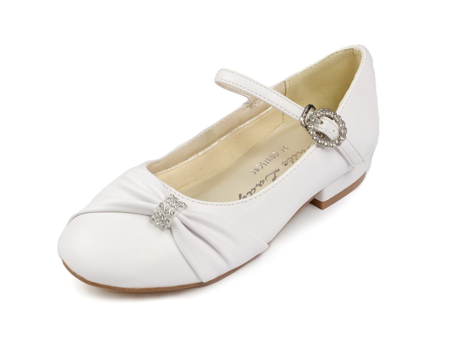 White Lady 901 weiß Kinder Kommunionschuhe Riemchenballerina