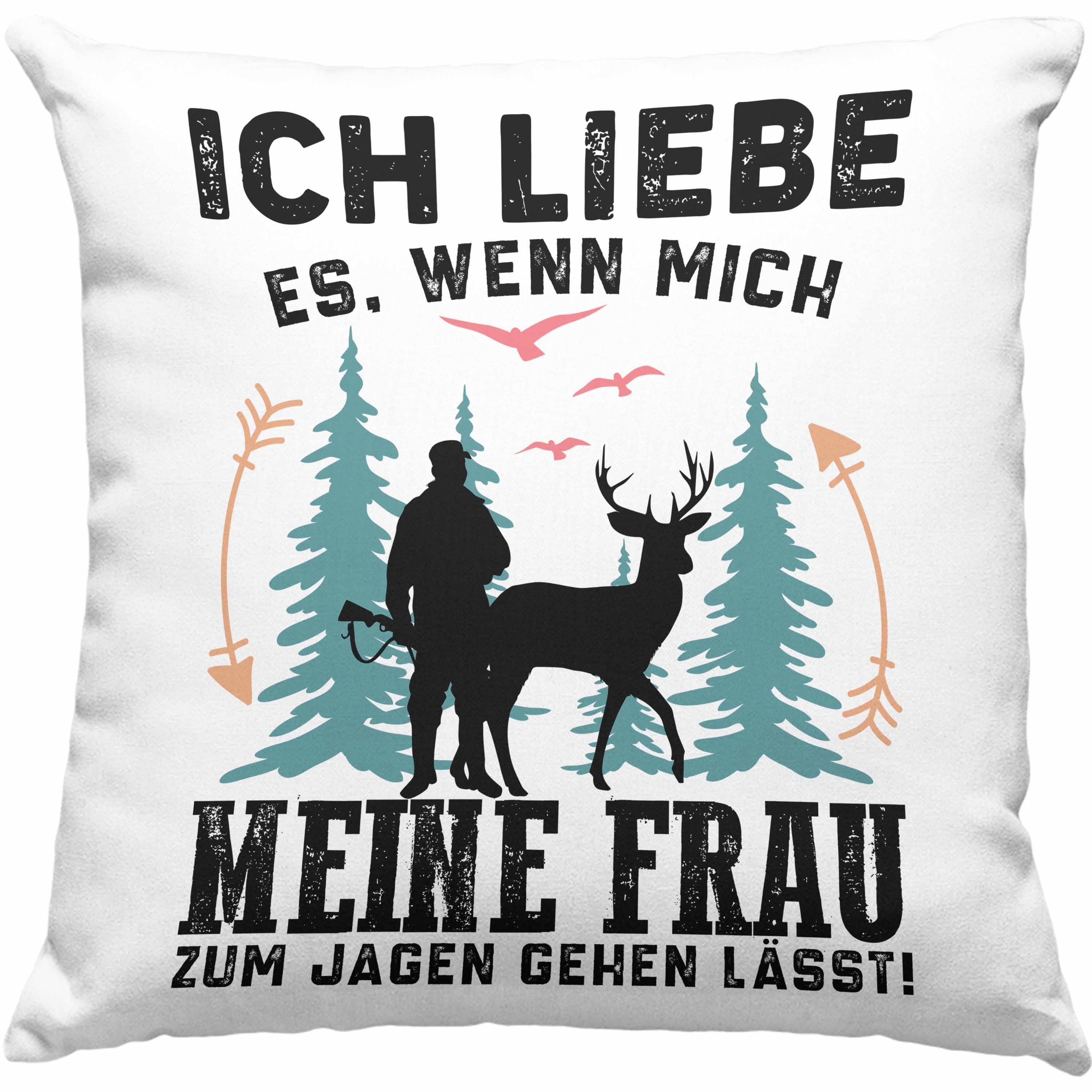 Trendation Dekokissen Trendation - Jäger Kissen Geschenk Jagen Ich Liebe Es Wenn Mich Meine