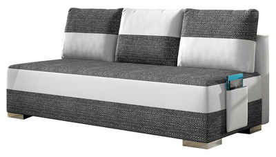 MOEBLO Schlafsofa ATOLLO, Couch für Wohnzimmer, Schlafcouch Sofa Federkern Sofagarnitur Polstersofa Wohnlandschaft mit Bettfunktion, mit Schlaffunktion und Bettkasten, - (BxHxT): 200x93x92 cm