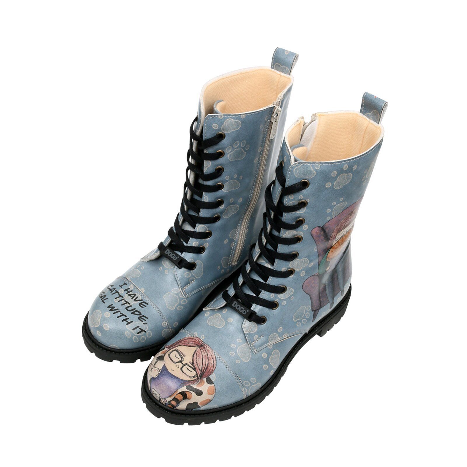 Zipsy High-Top Boots I Have Cattitude Damen Stiefeletten Schnürboots