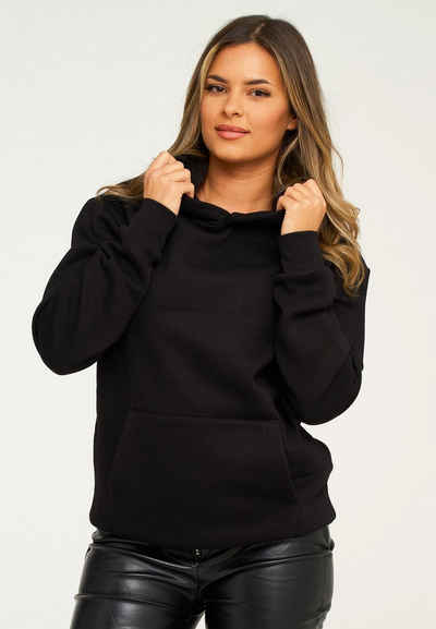 behype Hoodie BHPERTH Damen Basic Oversized Kapuzensweatshirt Raglan Kapuzenpullover Sweater