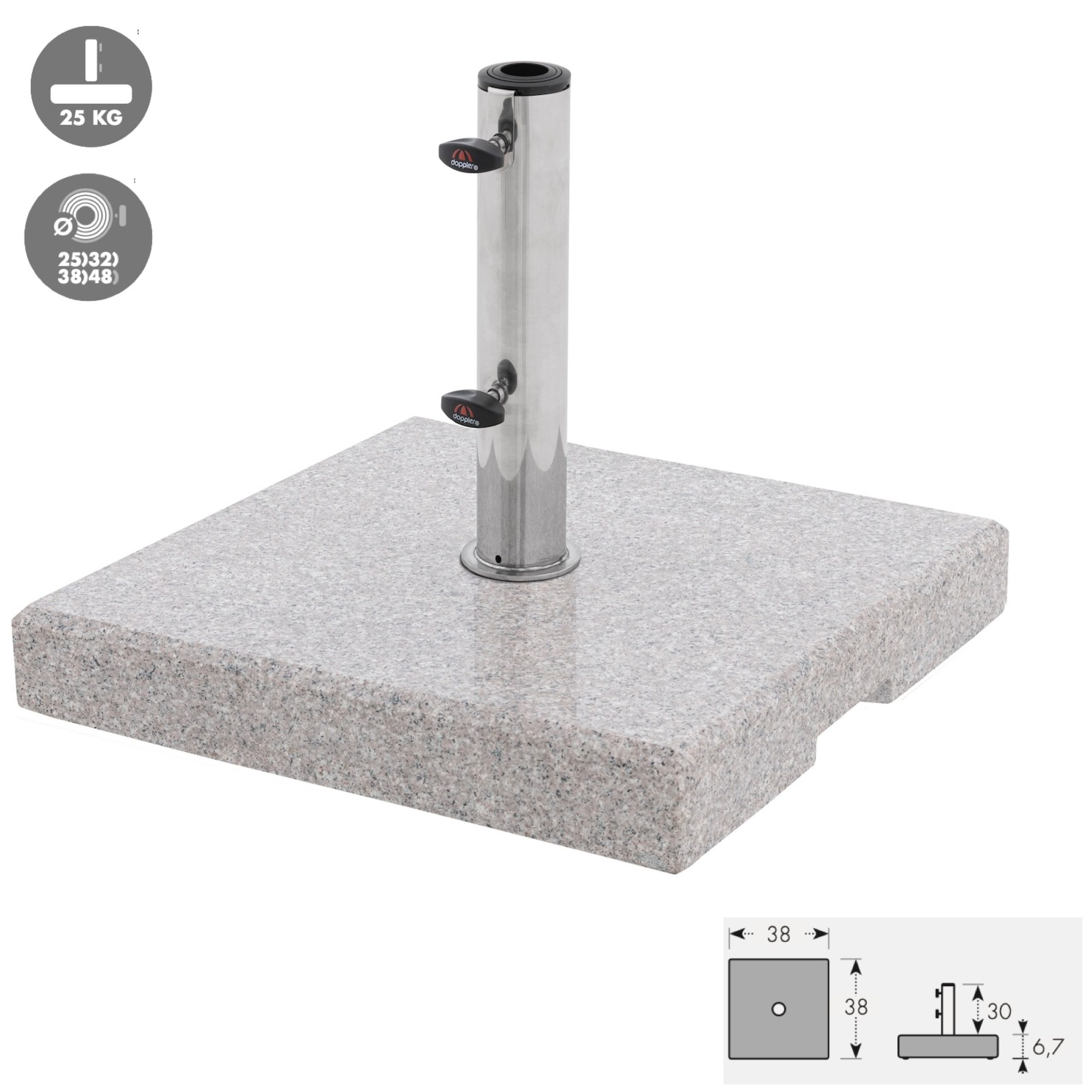doppler® Sonnenschirm Doppler Life Granitsockel 25 kg für Rohr ø 25 x 48 mm Schirmsockel