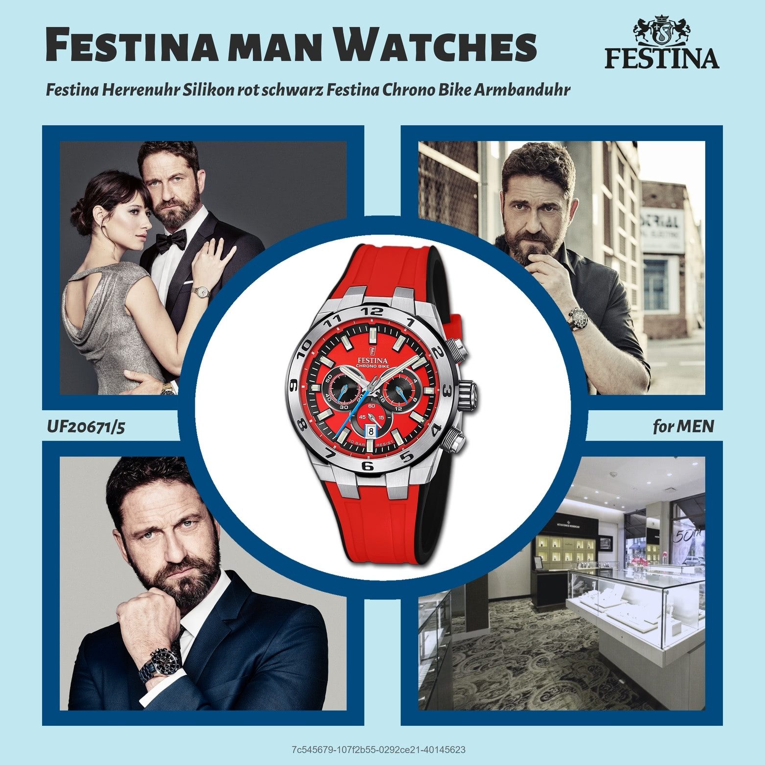 Festina Chronograph Festina Herrenuhr Silikon rot günstig online kaufen