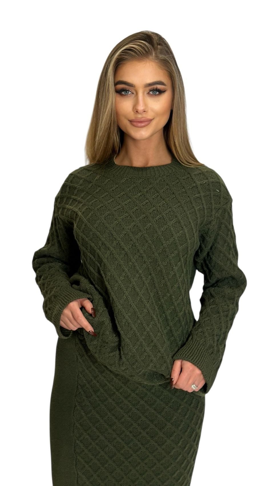 Mississhop Strickkleid Strickset Strickanzug Rock Pullover Damen M.394