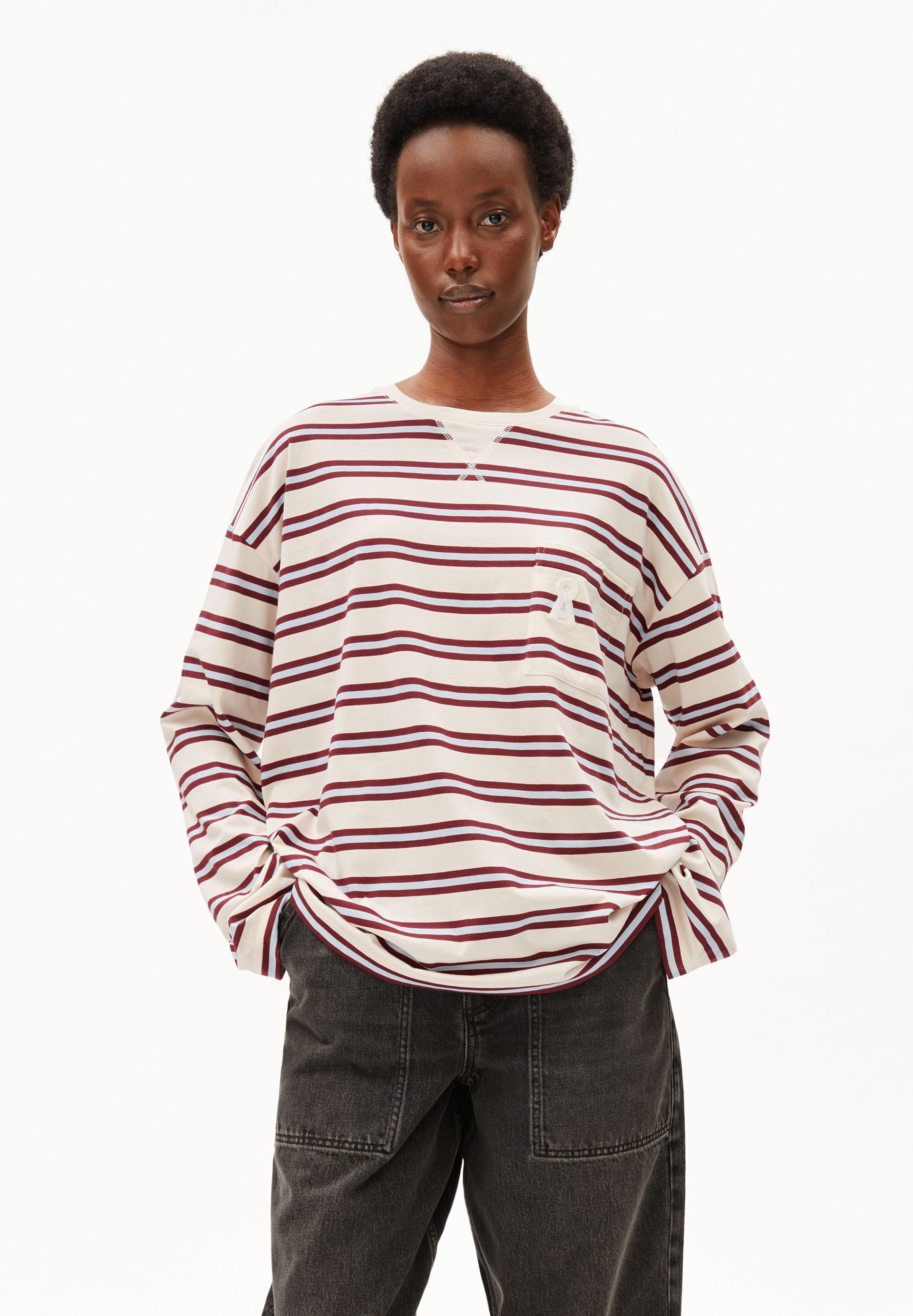 Armedangels Longsleeve ICONIC Å FIETAA STRIPE Oversized Fit