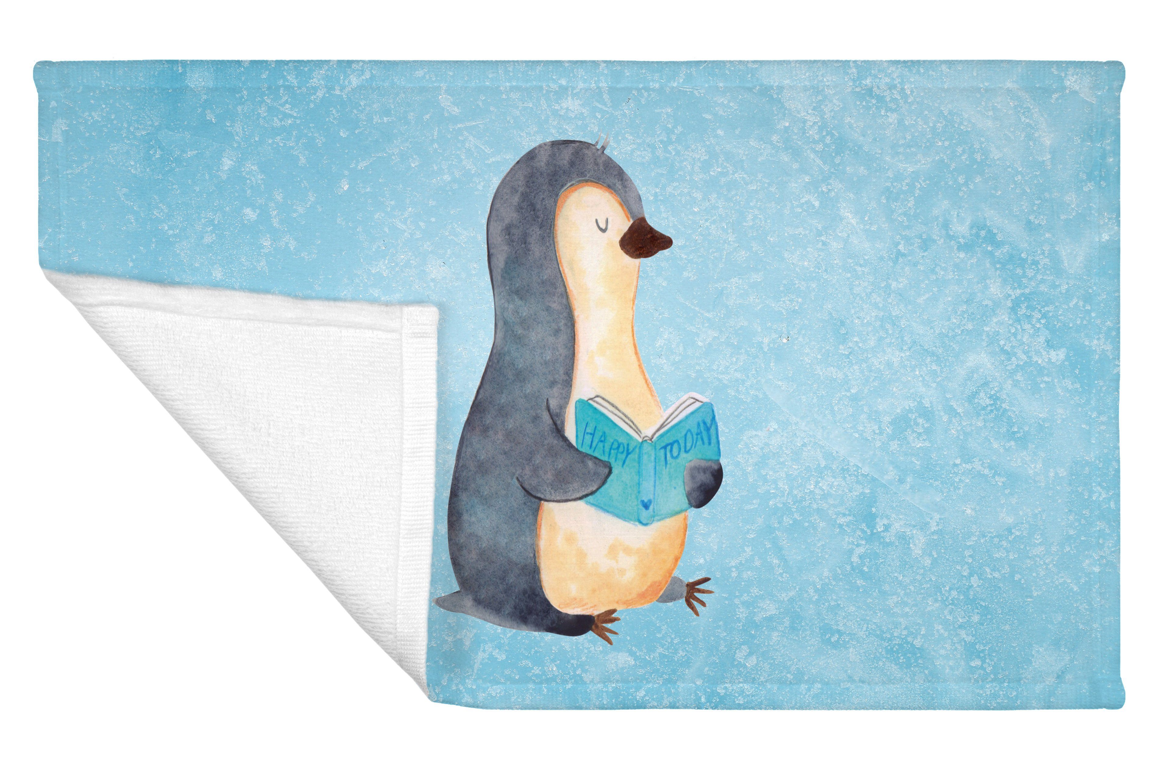 Mr. & Pinguin Buch Panda Geschenk, - Handtuch, Handtuch (1-St) Sport Handtuch, Kinder B, Eisblau Mrs. 