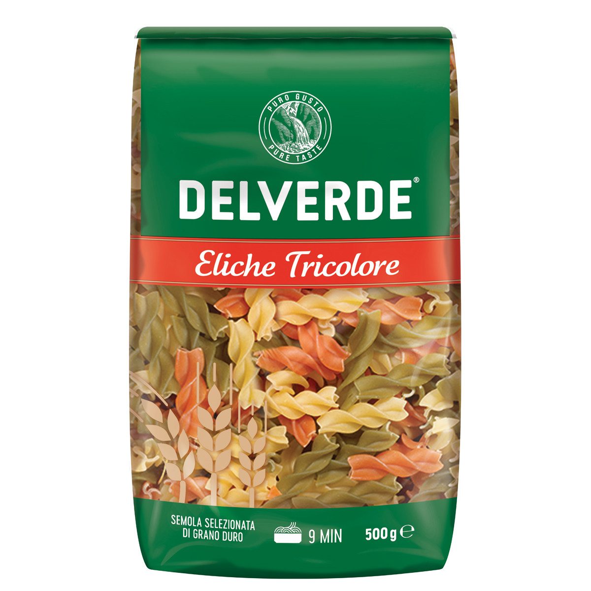 DELVERDE Nudeln, Delverde Eliche tricolore Pasta bunte Hartweizen Nudeln 500g