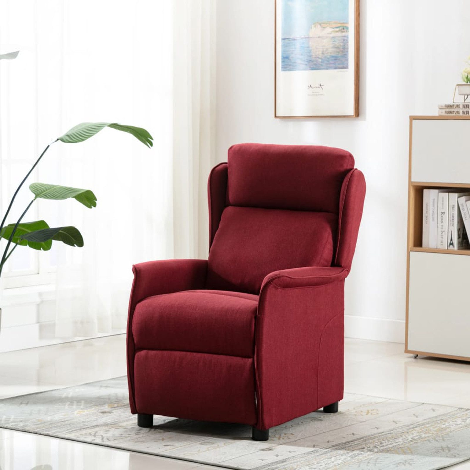 vidaXL Massagesessel Massagesessel Weinrot Stoff (1-St) günstig online kaufen