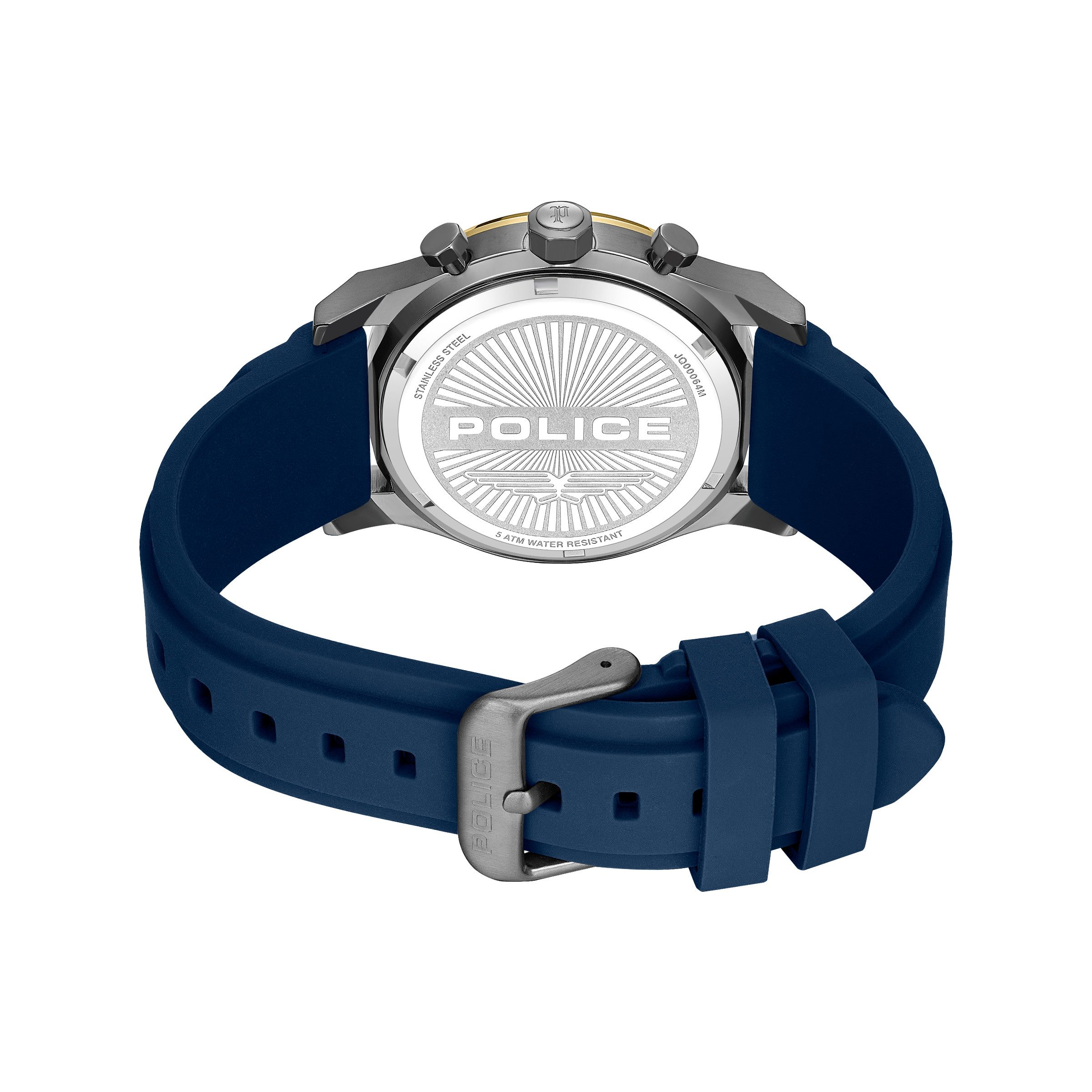 Police Quarzuhr Knotty PEWJQ0006406M, Armbanduhr, Herrenuhr, Silikonarmband, analog, 12/24-Std.-Anzeige