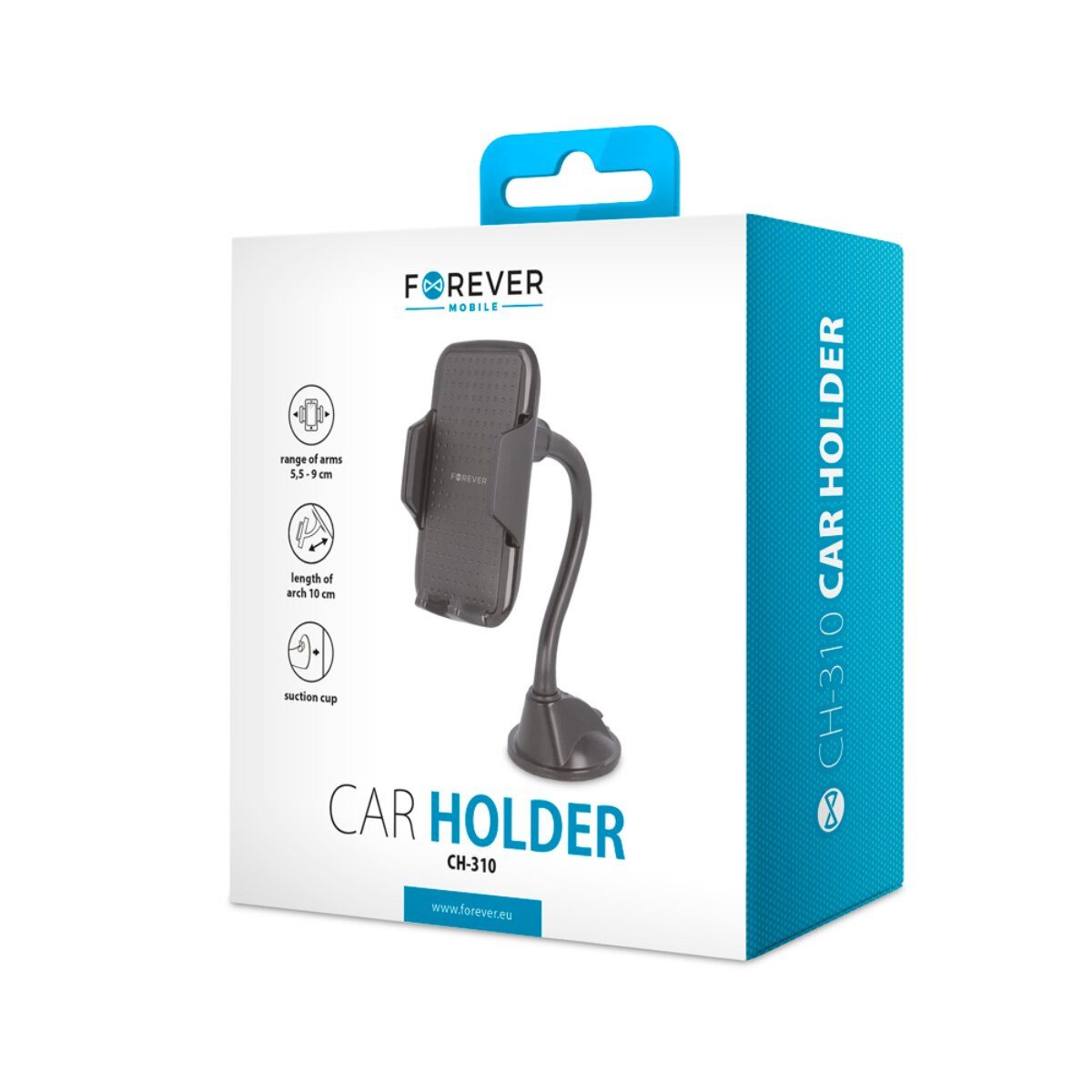 Forever Smartphone-Halterung CH 310 Handyhalterung Schwarz mit Saugnapf 360 Grad Drehung, (bis 6,5 Zoll, Einzelartikel, Einzelartikel, Flexible 360 Grad Ausrichtung mit Saugnapf)