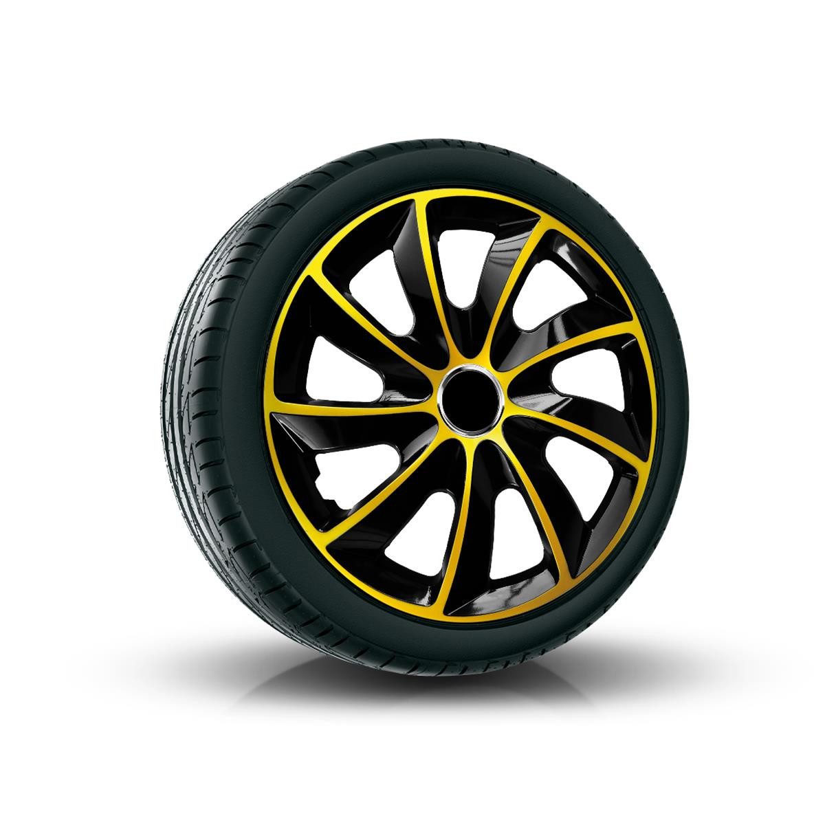 NRM Radkappe STIG 14 Zoll in Gold/Schwarz, 14 in Zoll, (4-St) Radzierblenden für Stahlfelgen Zweifarbige Radkappen Satz 4er Set 14"
