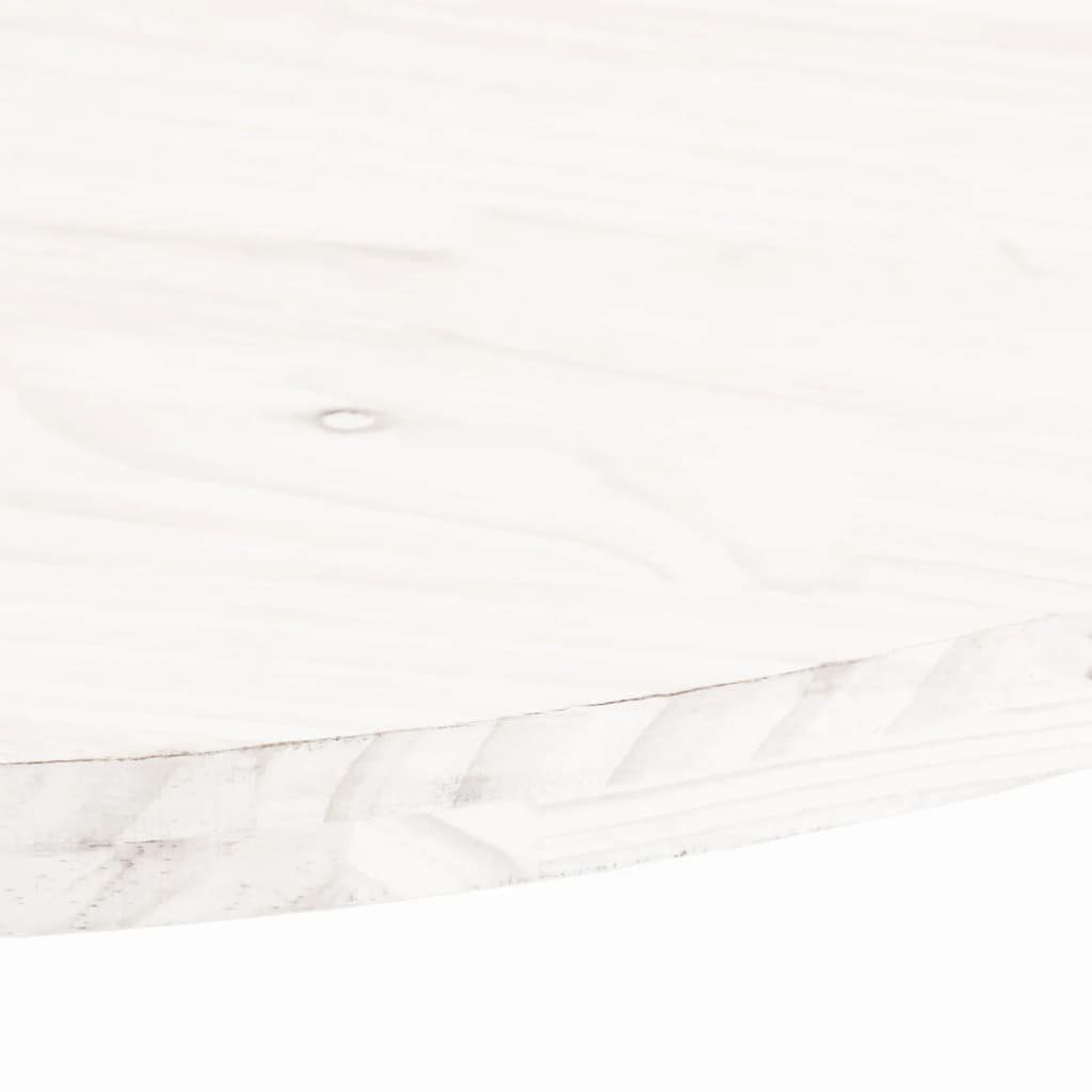 (1 Kiefer Massivholz Oval St) Tischplatte vidaXL 60x30x2,5 Tischplatte cm Weiß