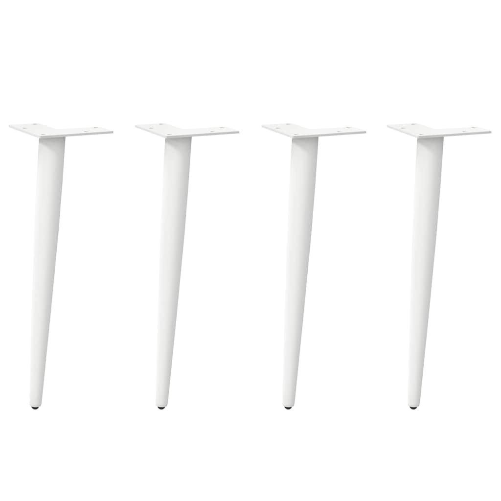 vidaXL Tischbein Couchtischbeine Konische Form 4 Stk. Weiß 30-31 cm Stahl