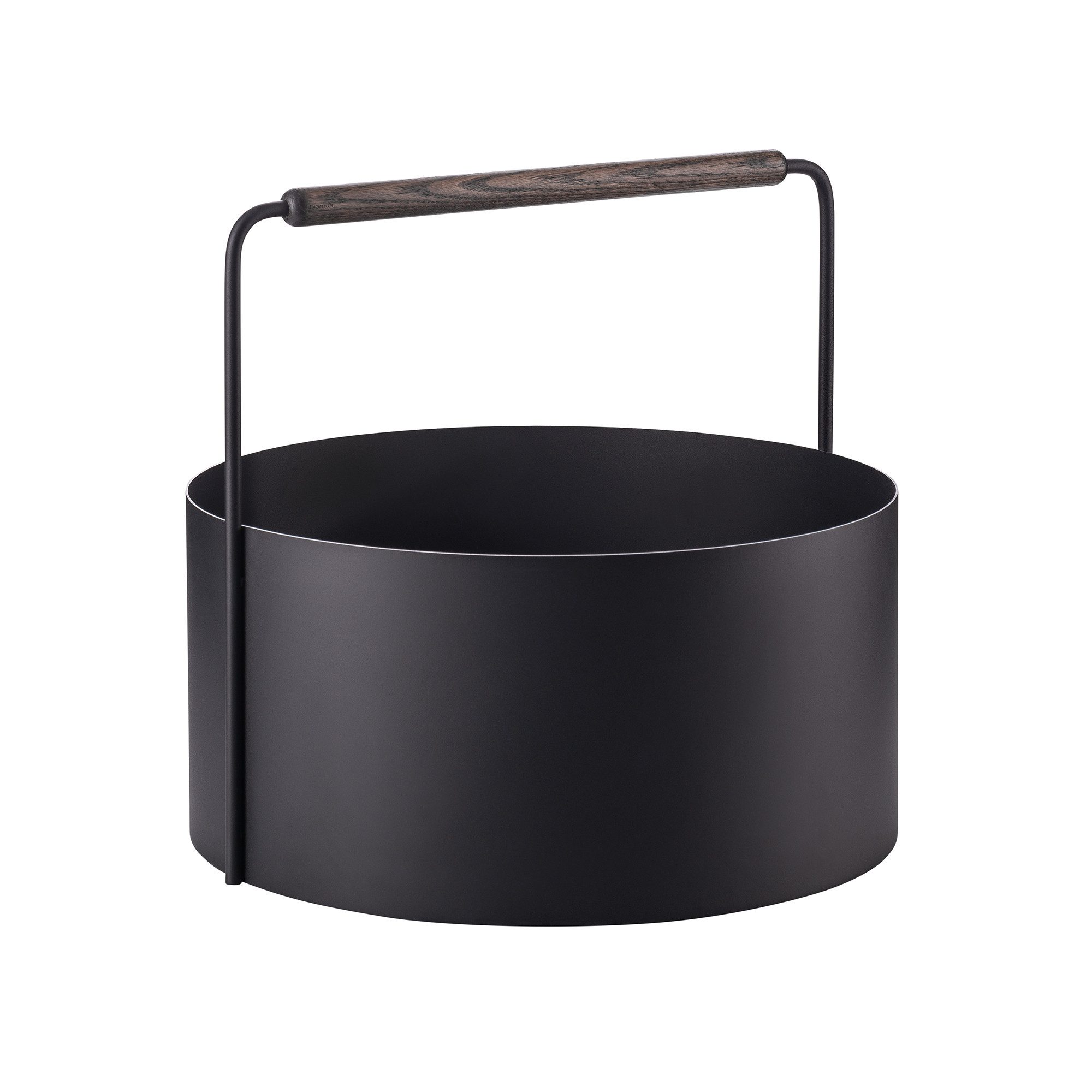 blomus Kaminholzkorb -ASHI- Eleganter Holzkorb: Stilvoll, funktional, zeitlos & robust, Langlebig, Minimalistisch, Praktisch, Stahl, Eichenholz, Schwarz, 35cm, 46cm