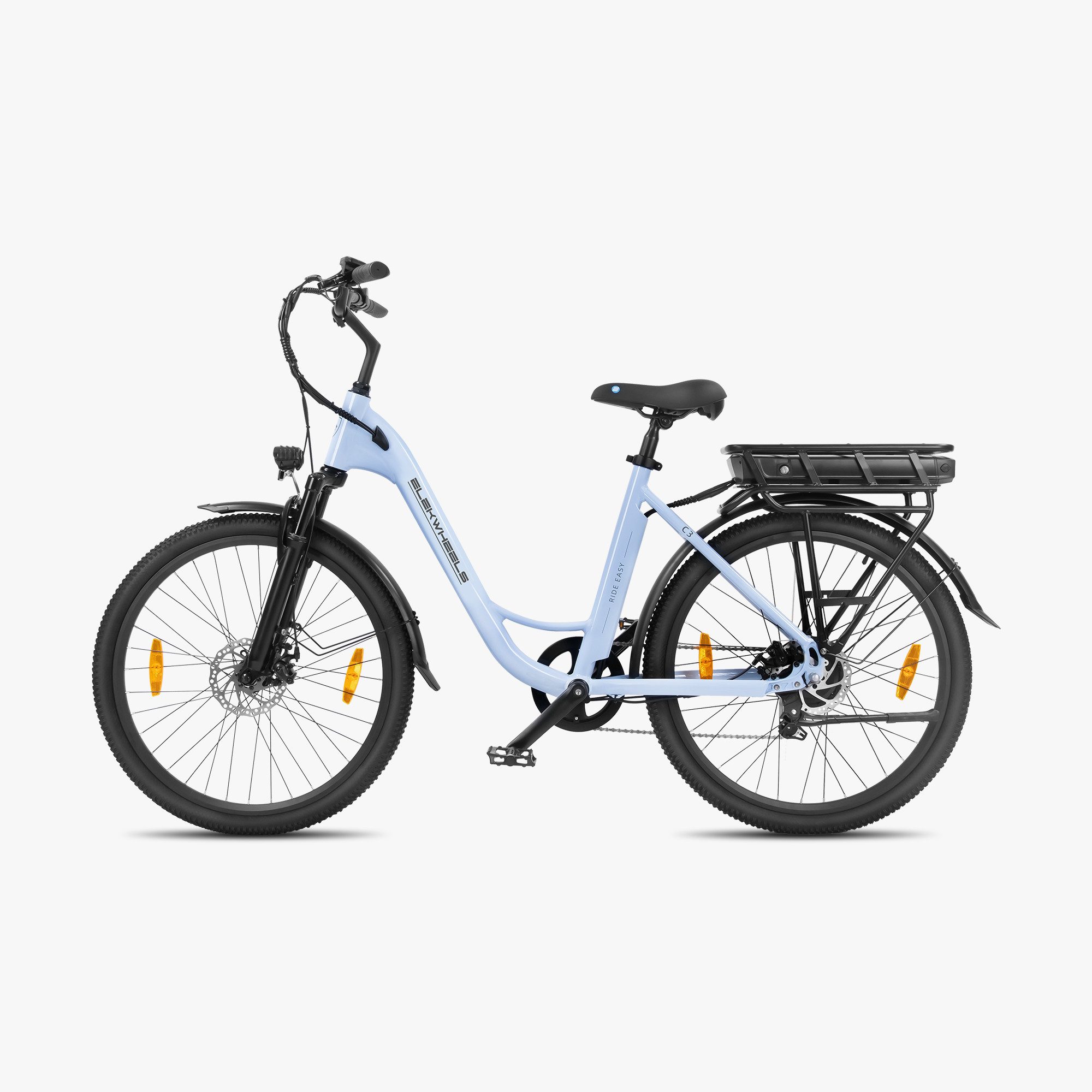 ELEKWHEELS E-Bike 26" 36V 10Ah Akku bis 90km, 250W Heckmotor, 7-Gang, 374 Wh
