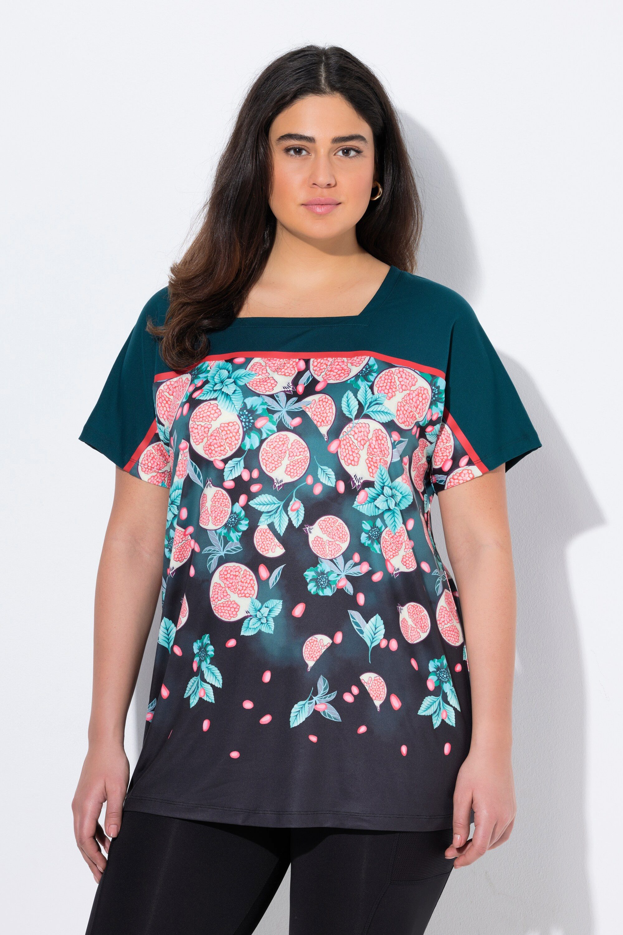 T-Shirt Funktionsshirt Oversized Carré-Ausschnitt Halbarm