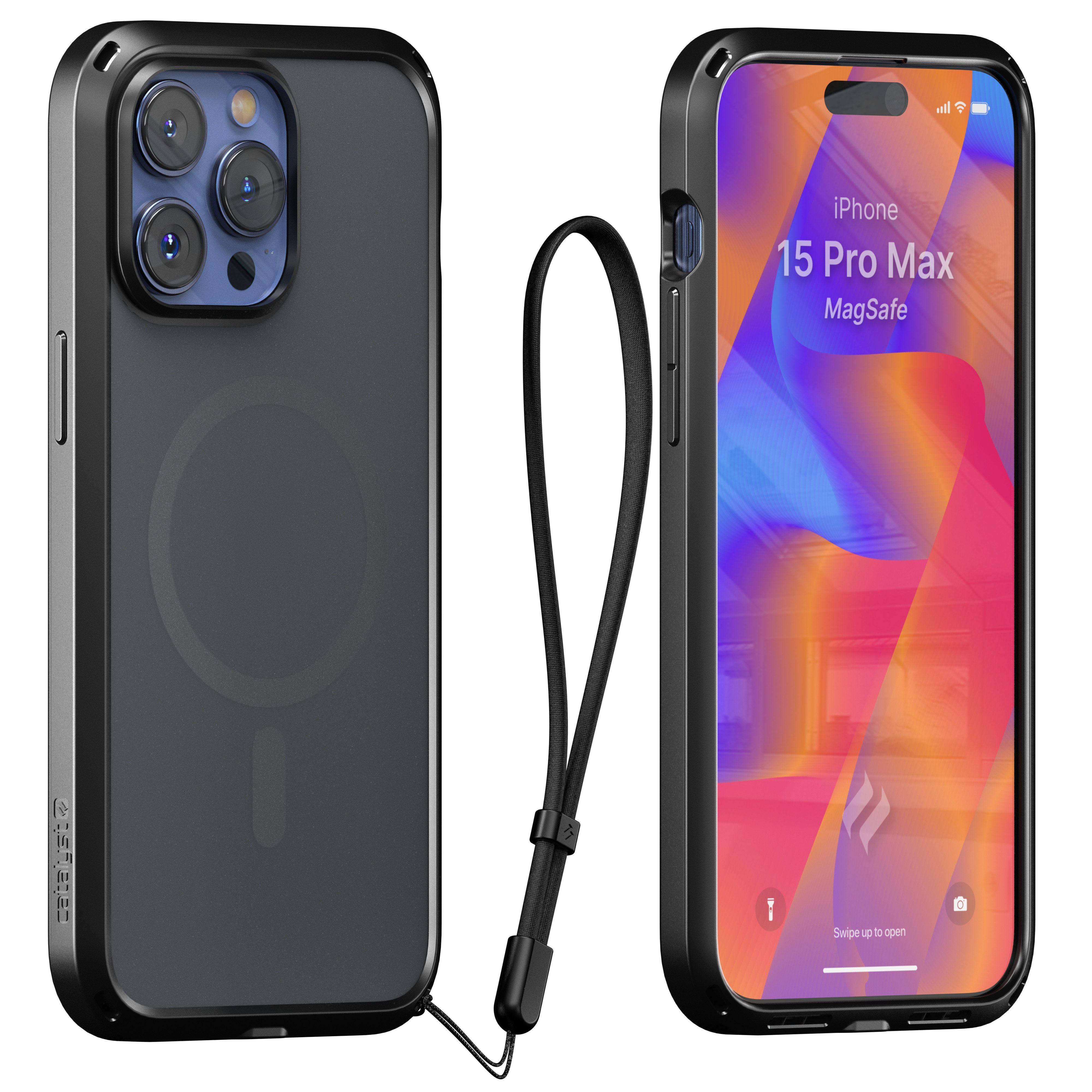 Catalyst Smartphone-Hülle Influence Case MagSafe, für iPhone 15 Pro Max, Stealth Black
