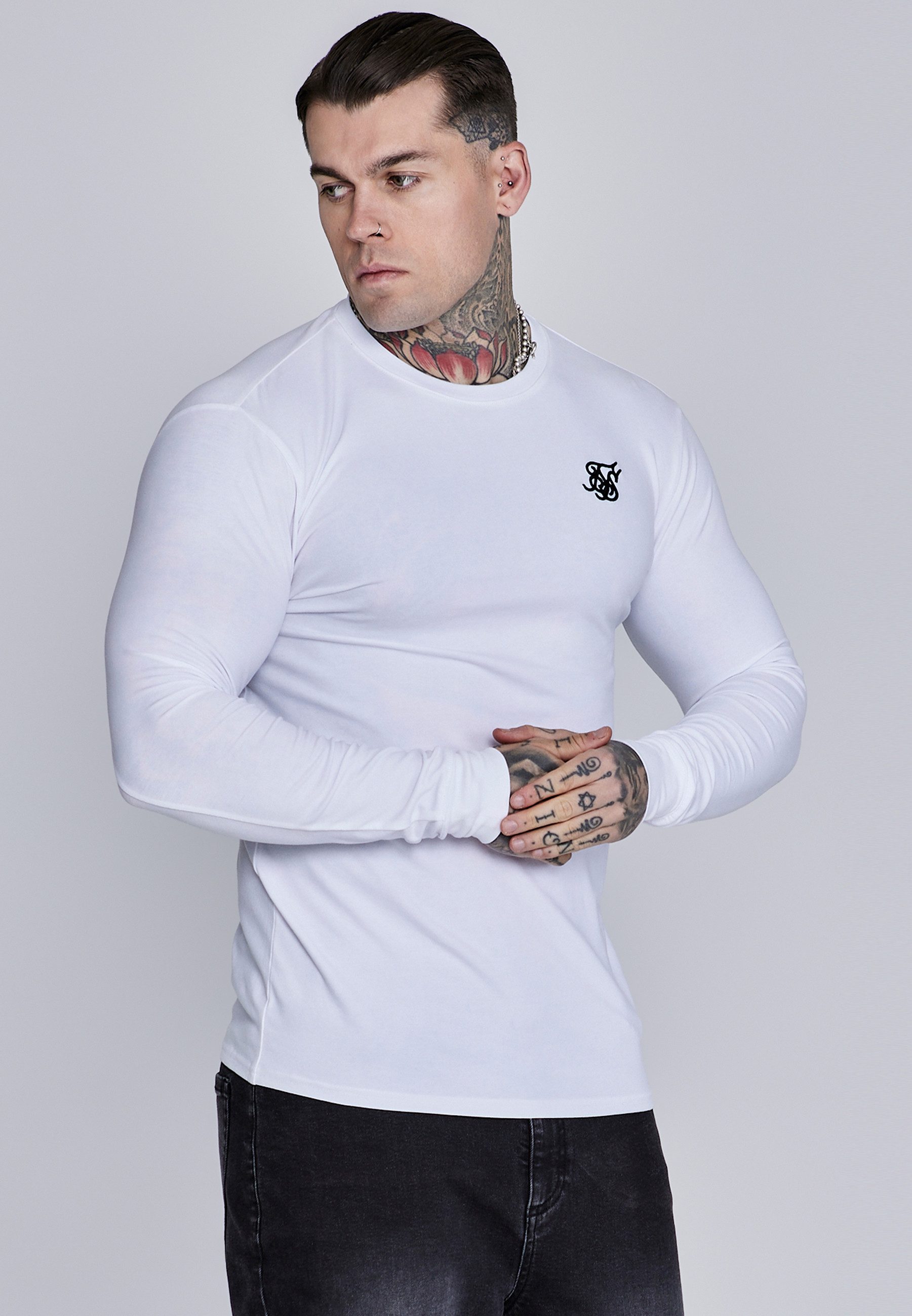 T-Shirt SikSilk Herren Essentials LS T-Shirt