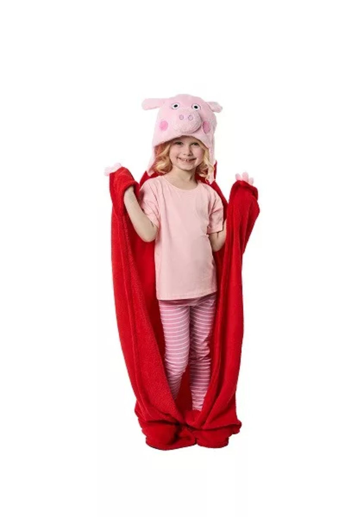 Wohndecke Peppa Pig 3D-Decke aus Korallenfleece, 110 x 140 cm, dick, weiches, Peppa Pig, Geschenkidee für Mädchen und Jungen