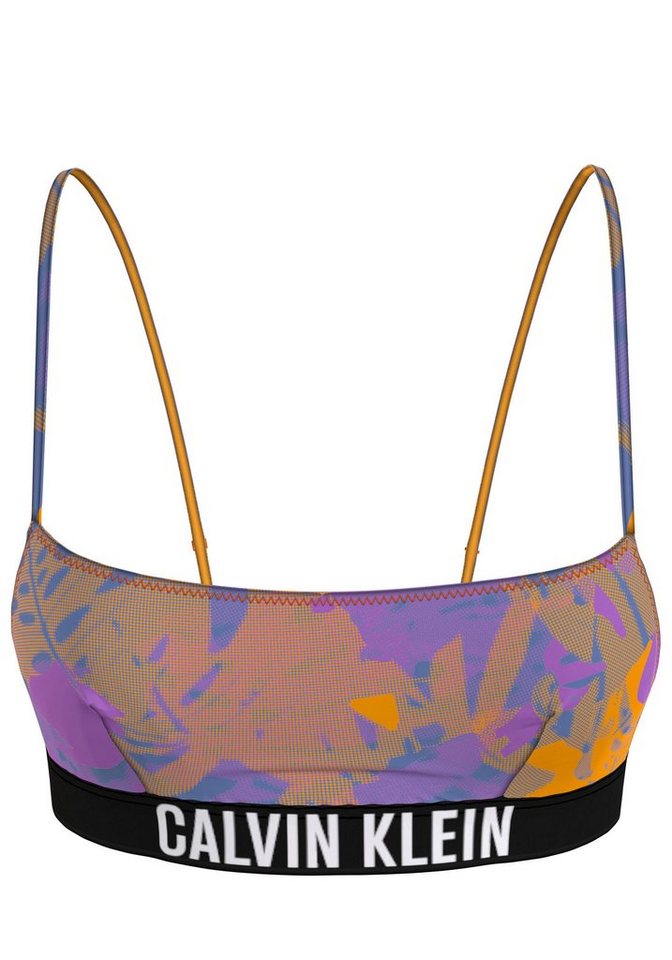Calvin Klein Swimwear Bustier Bikini Top »Wildleaf«, mit abstraktem Druck › lila  - Onlineshop OTTO