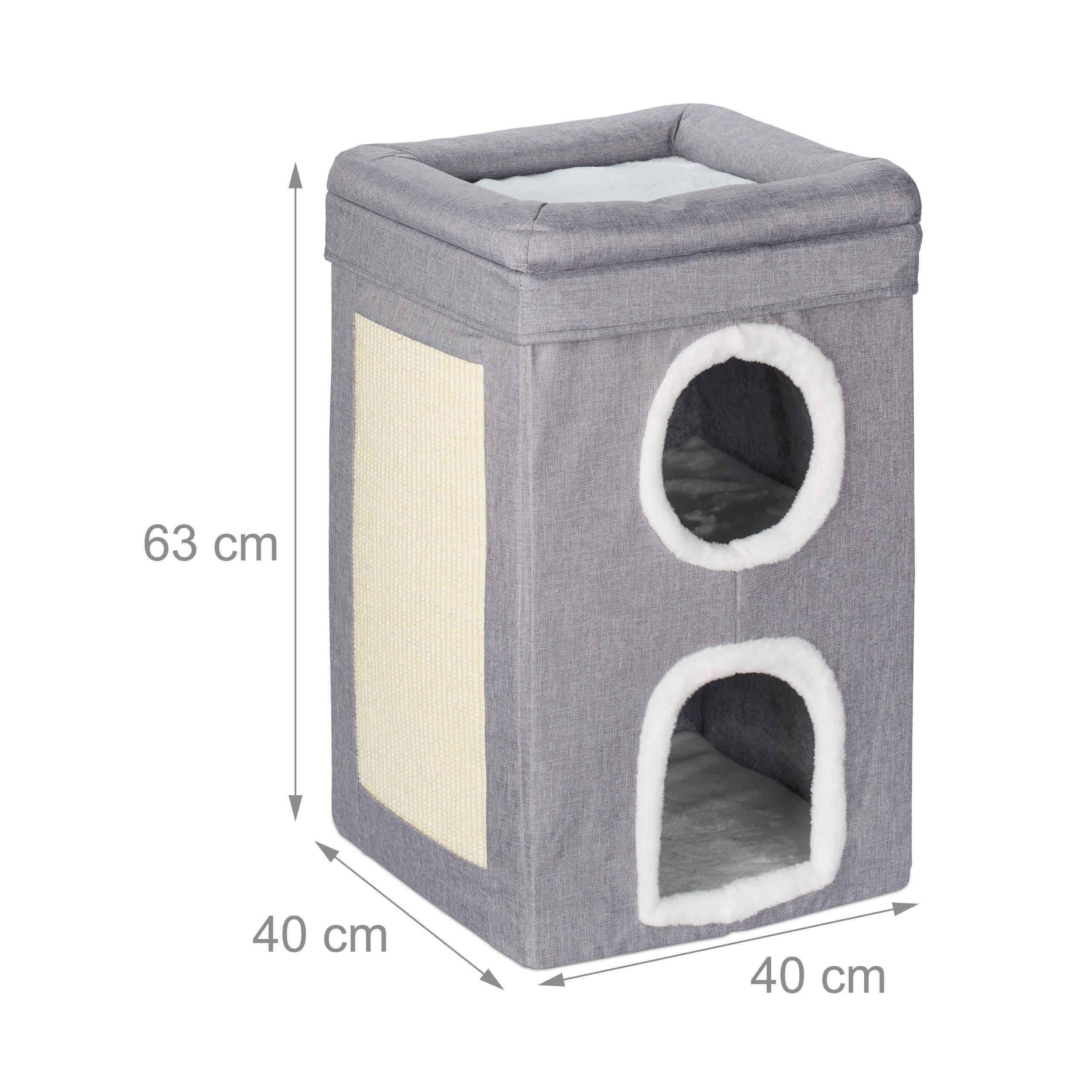 relaxdays Katzenzelt Katzenhöhle 3 Ebenen