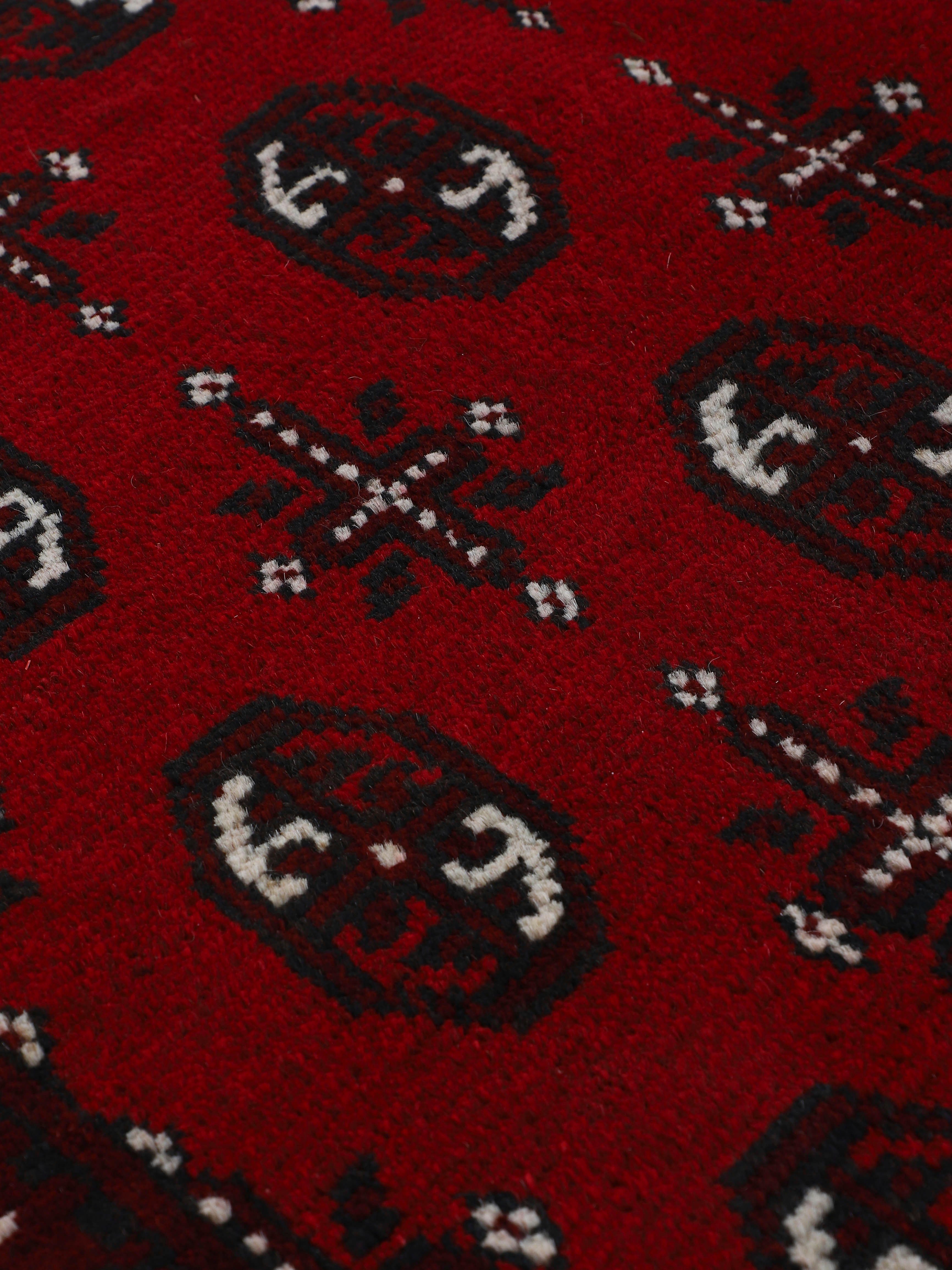 Woven für rechteckig, reine ein handgearbeitet mm, 8 Schurwolle Arts, Orientteppich Akhche Bokhara, Afghan warmes Höhe: Raumklima,